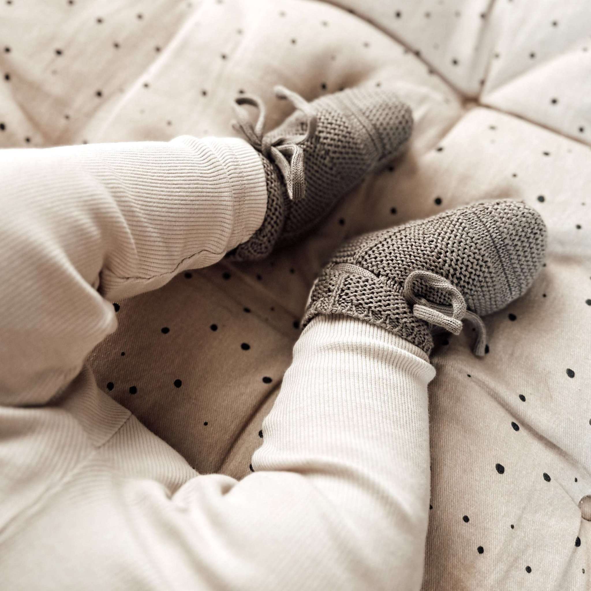 Organic Knit Booties - Khaki - S A L E - Image 9