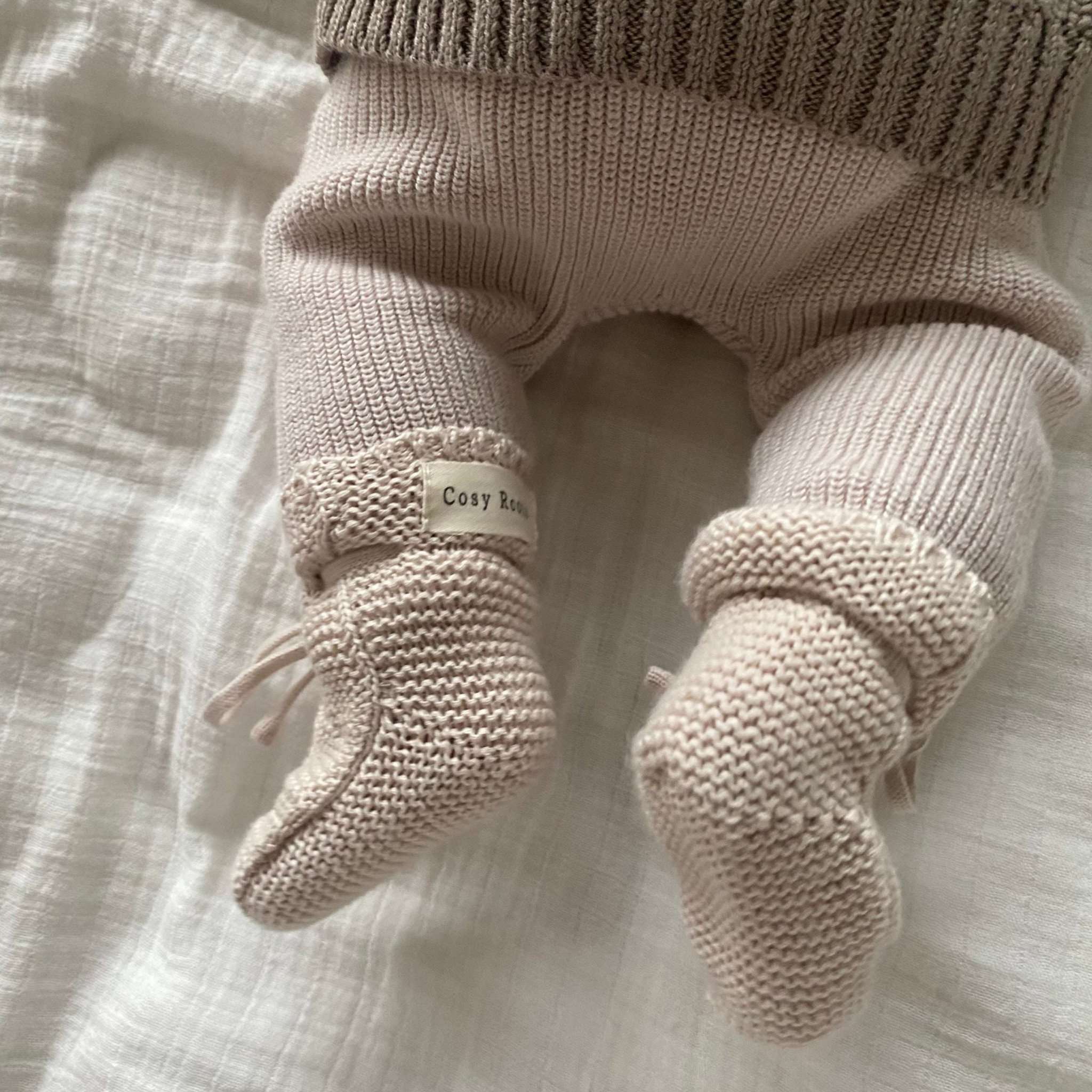 Organic Knit Booties - Sand - Image 4