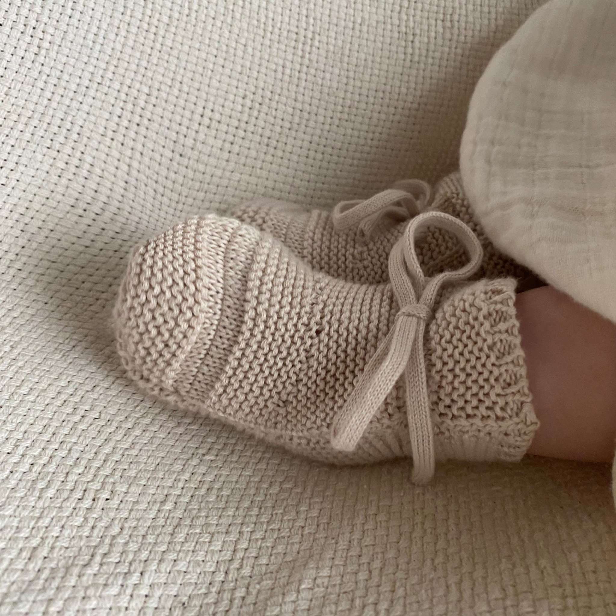 Organic Knit Booties - Sand - Image 6