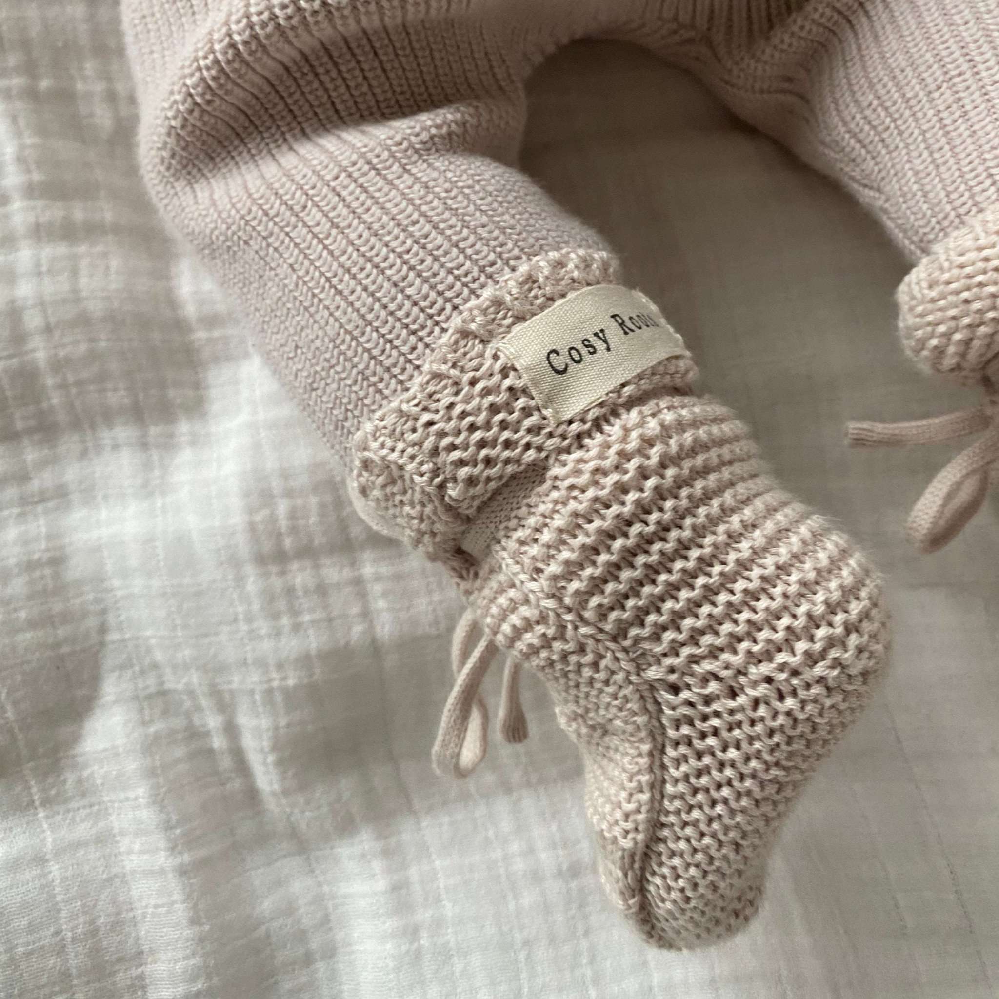Organic Knit Booties - Sand - Image 7