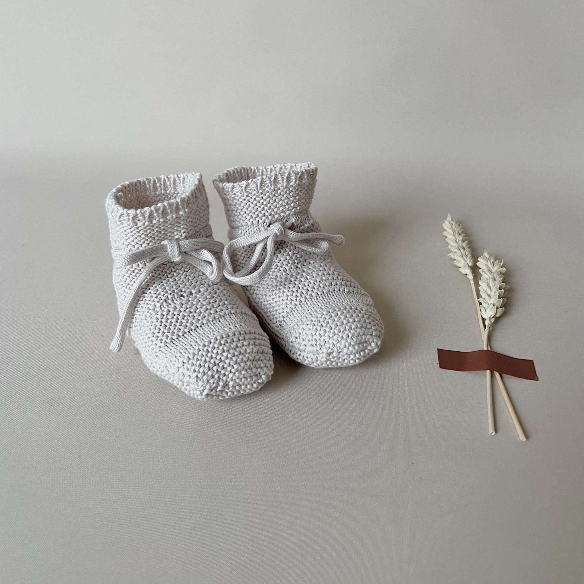 Organic Knit Booties - Sand - Image 8