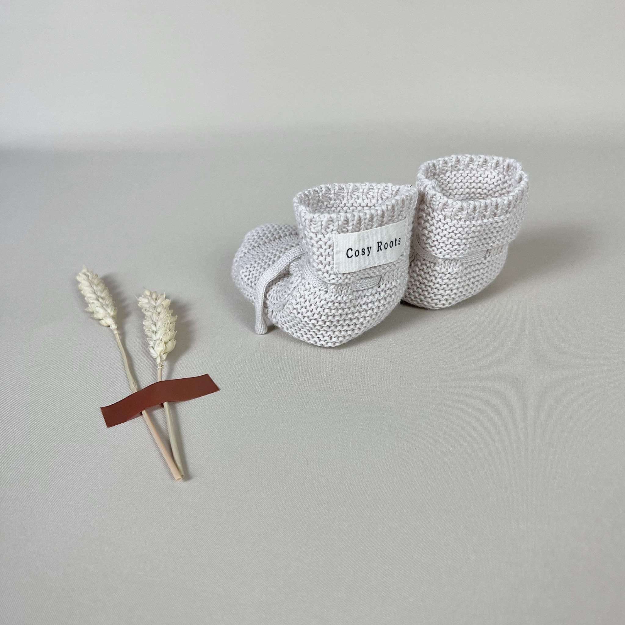 Organic Knit Booties - Sand - Image 9