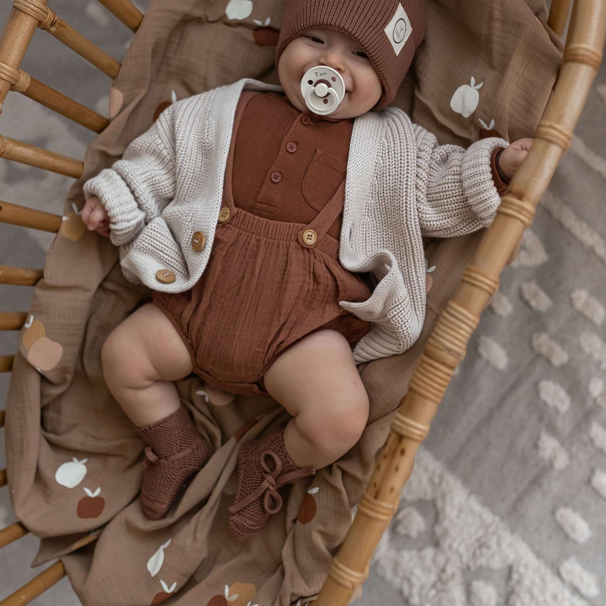 Organic Knit Booties - Walnut - S A L E - Image 2