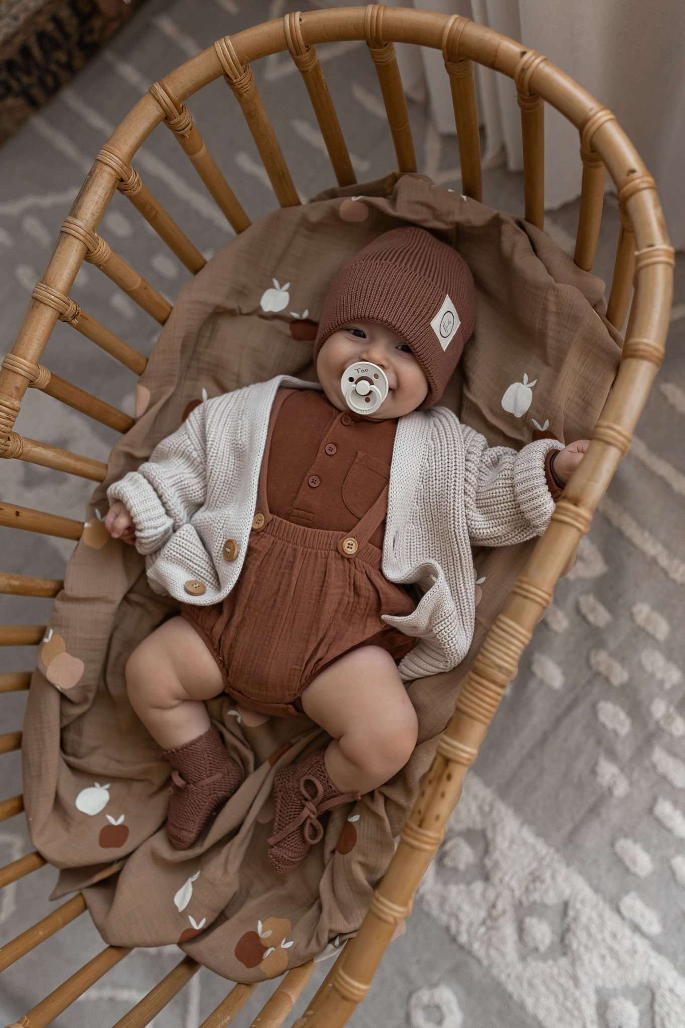 Organic Knit Booties - Walnut - S A L E - Image 3
