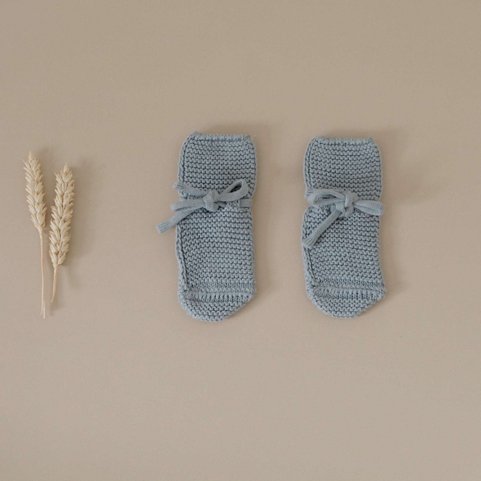 Organic Knit Booties - Dusty Blue - Image 4