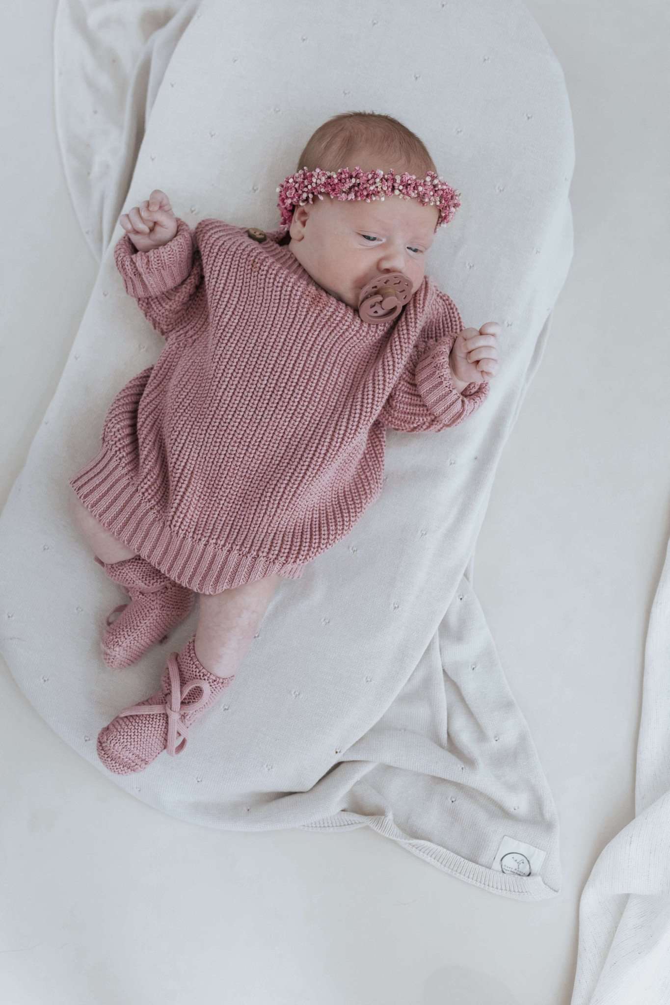 Organic Knit Booties - Dusty Rose - Image 4