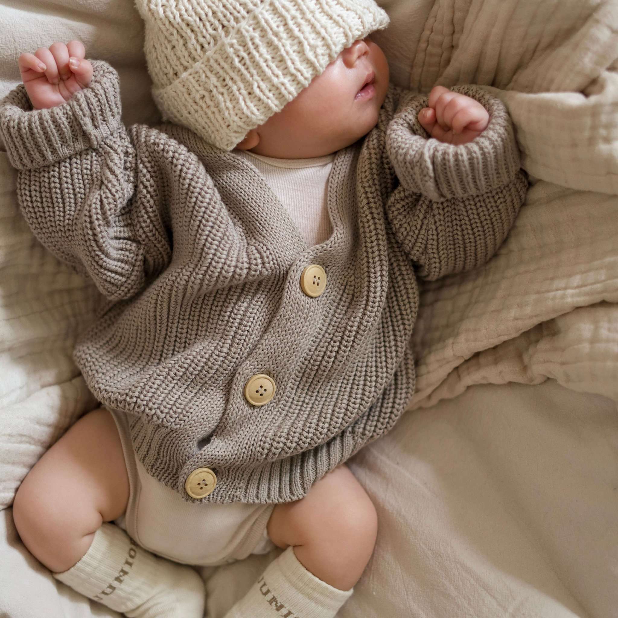 Organic Knit Cardigan - Caramel - SALE - Image 10
