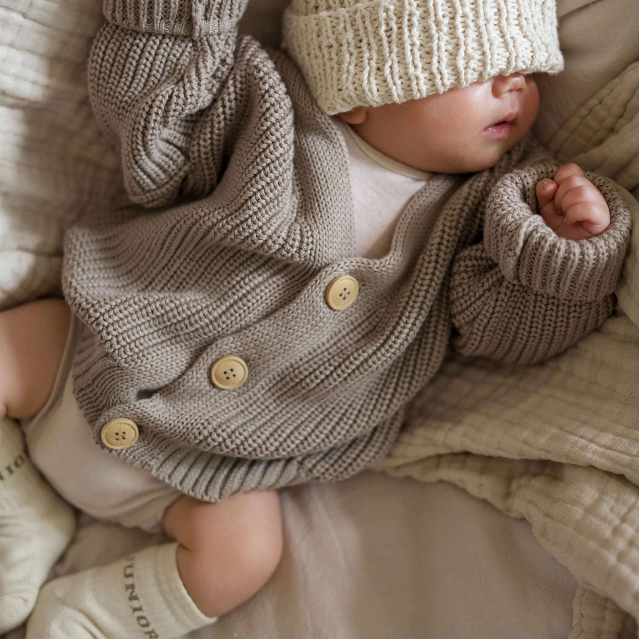 Organic Knit Cardigan - Caramel - SALE - Image 11