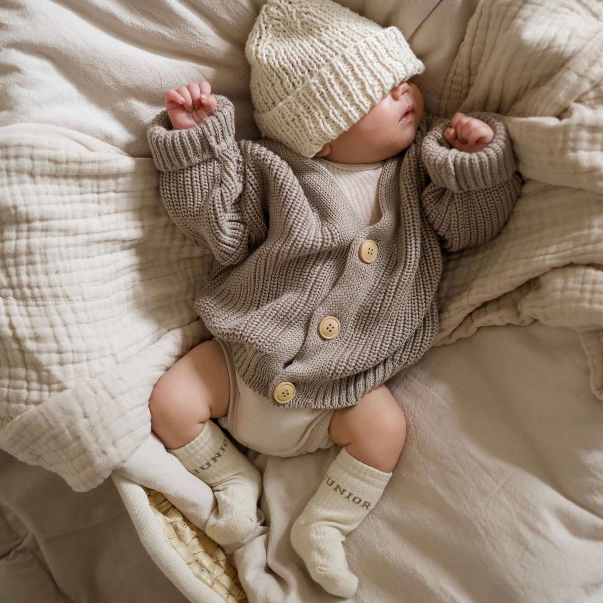 Organic Knit Cardigan - Caramel - SALE - Image 12
