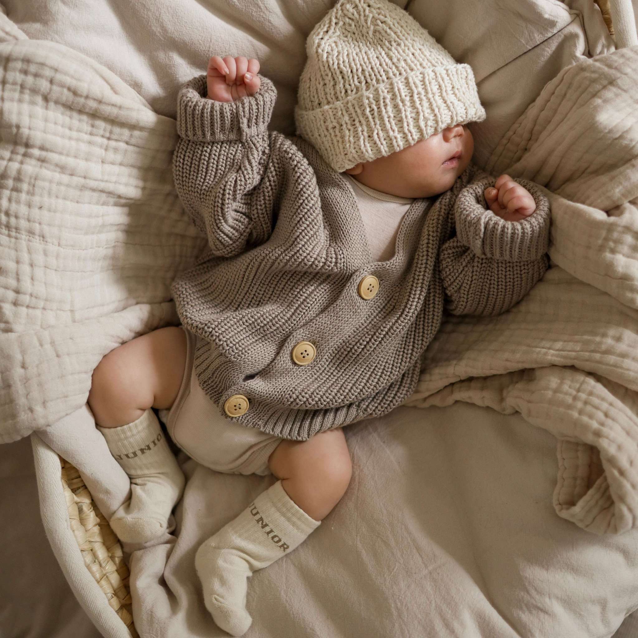 Organic Knit Cardigan - Caramel - SALE - Image 9