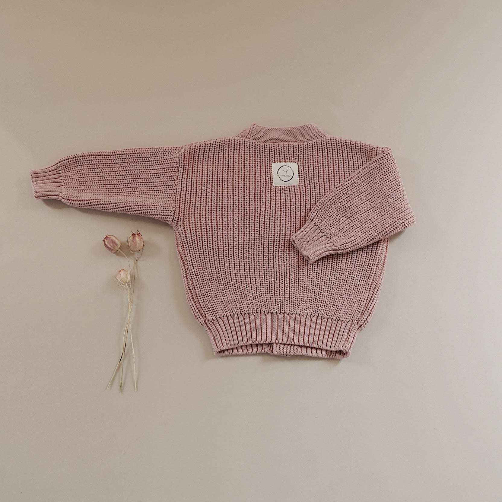 Organic Knit Cardigan - Dusty Rose - SALE - Image 8