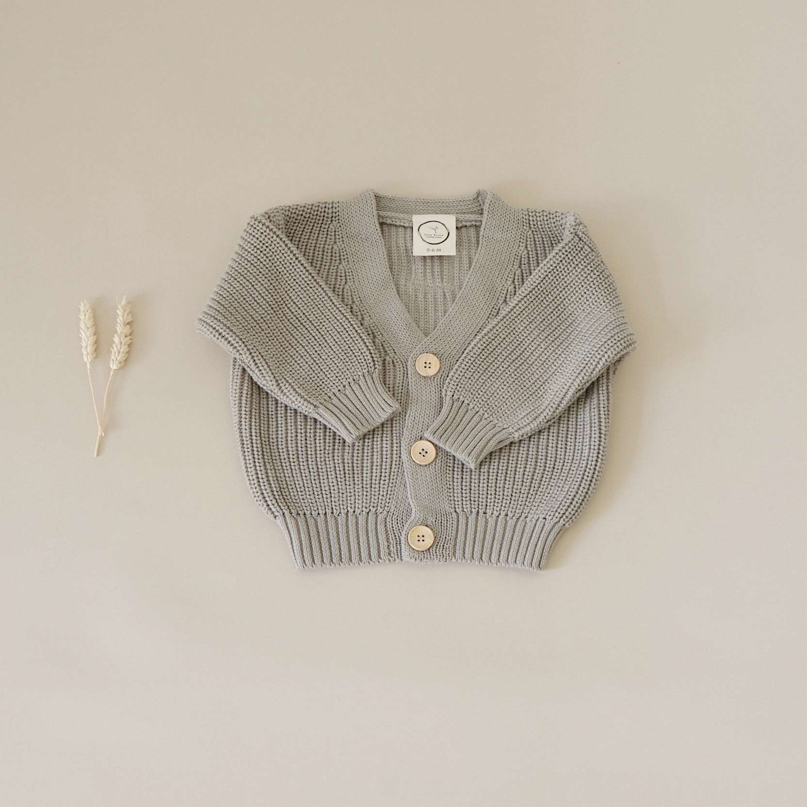 Organic Knit Cardigan - Khaki - SALE - Image 11