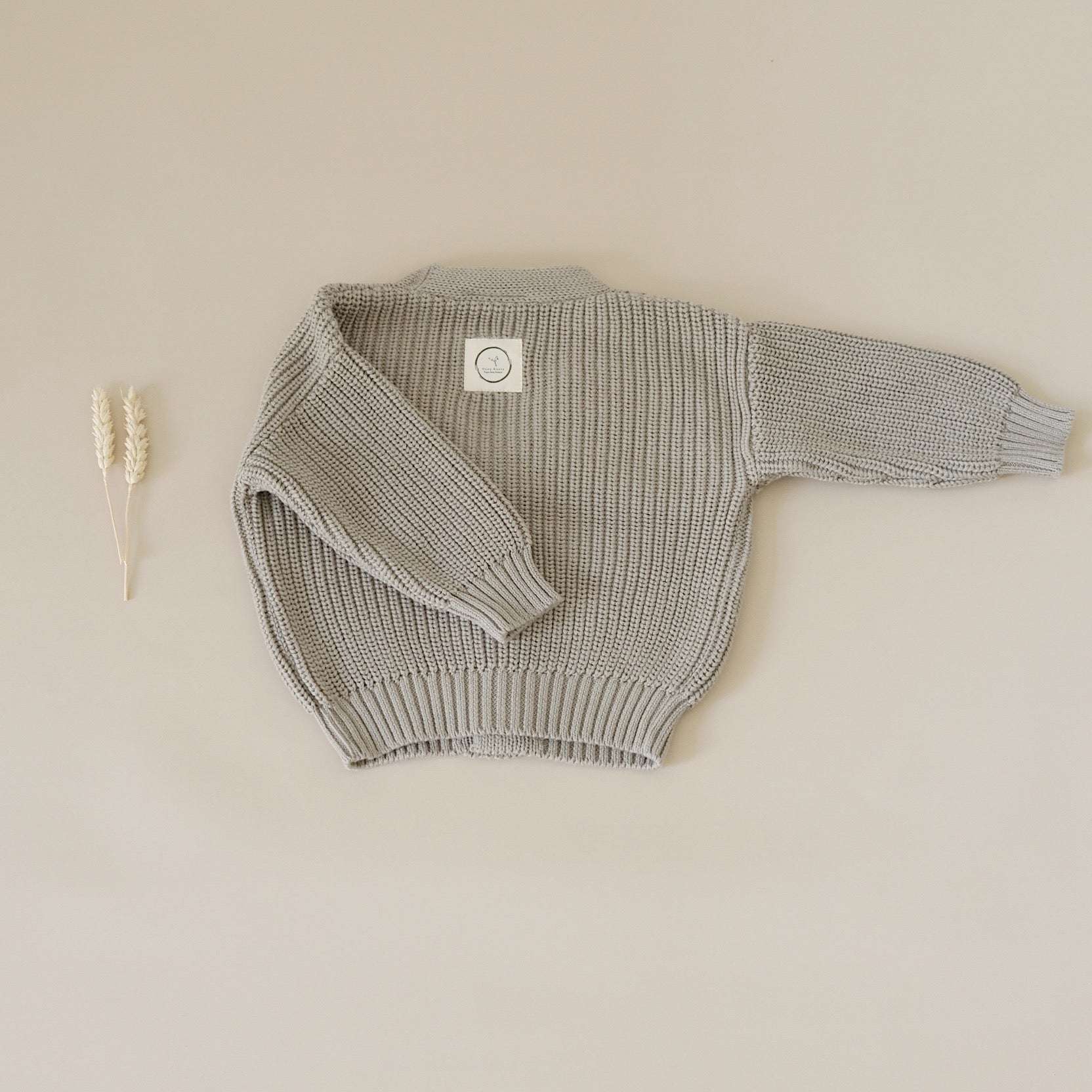 Organic Knit Cardigan - Khaki - SALE - Image 12