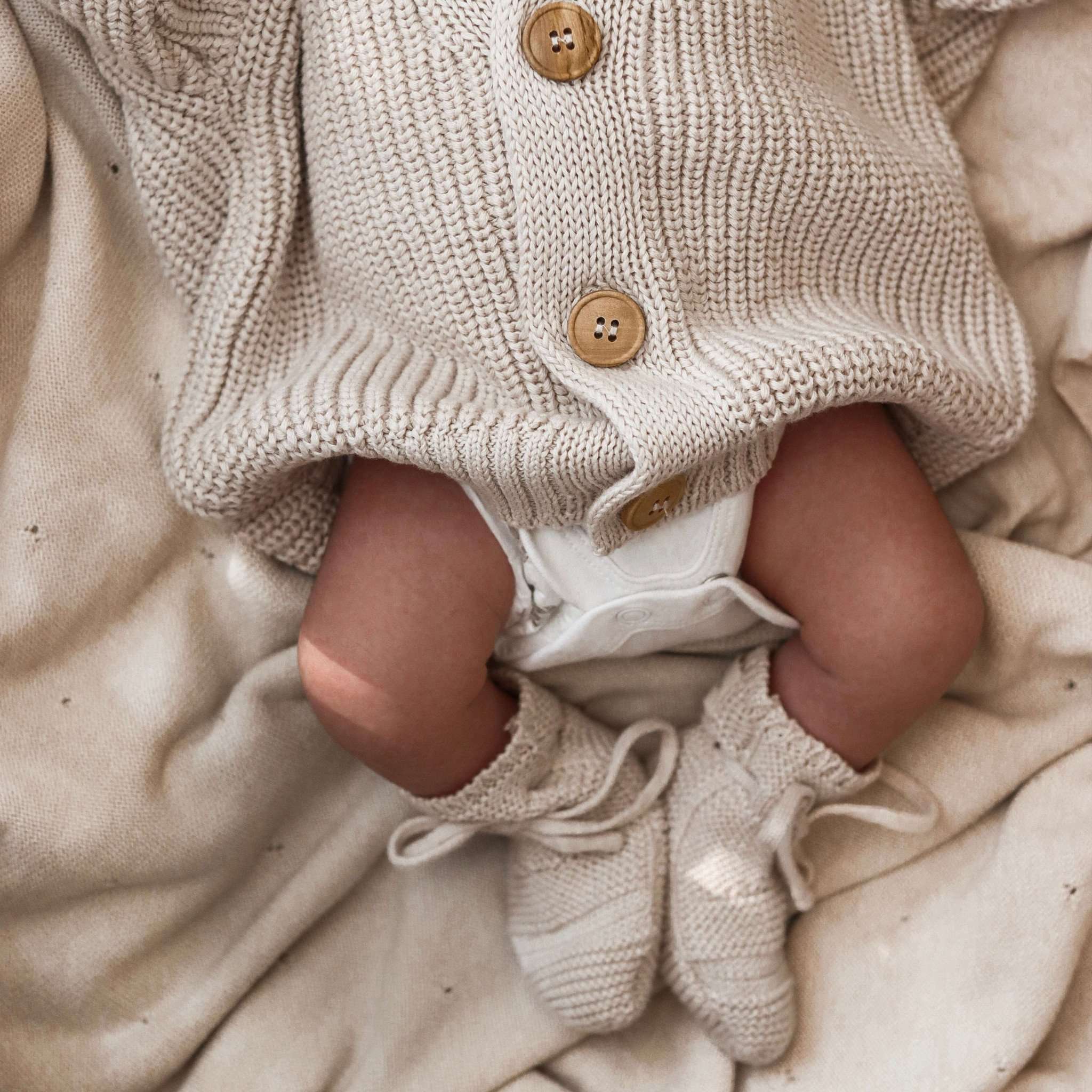 Organic Knit Cardigan - Sand - SALE - Image 4