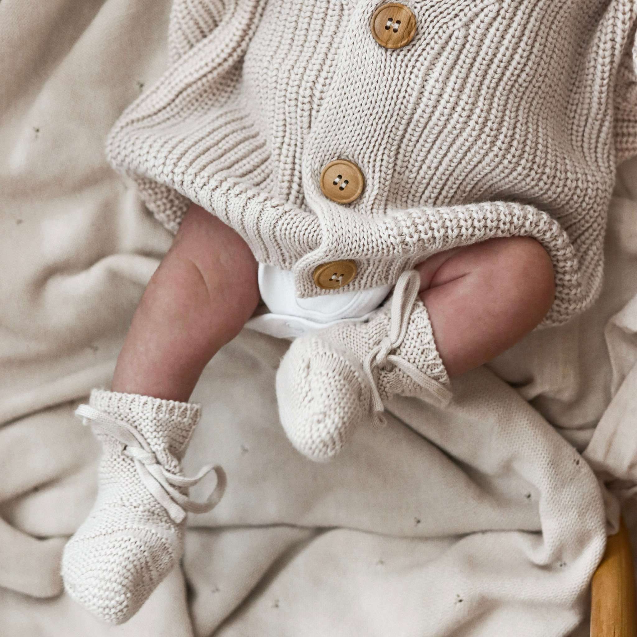 Organic Knit Cardigan - Sand - SALE - Image 5