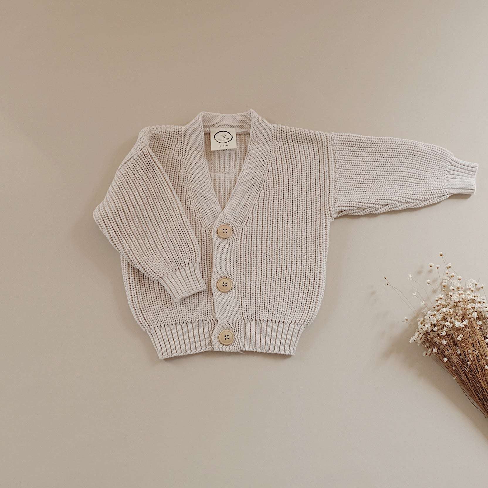 Organic Knit Cardigan - Sand - SALE - Image 7