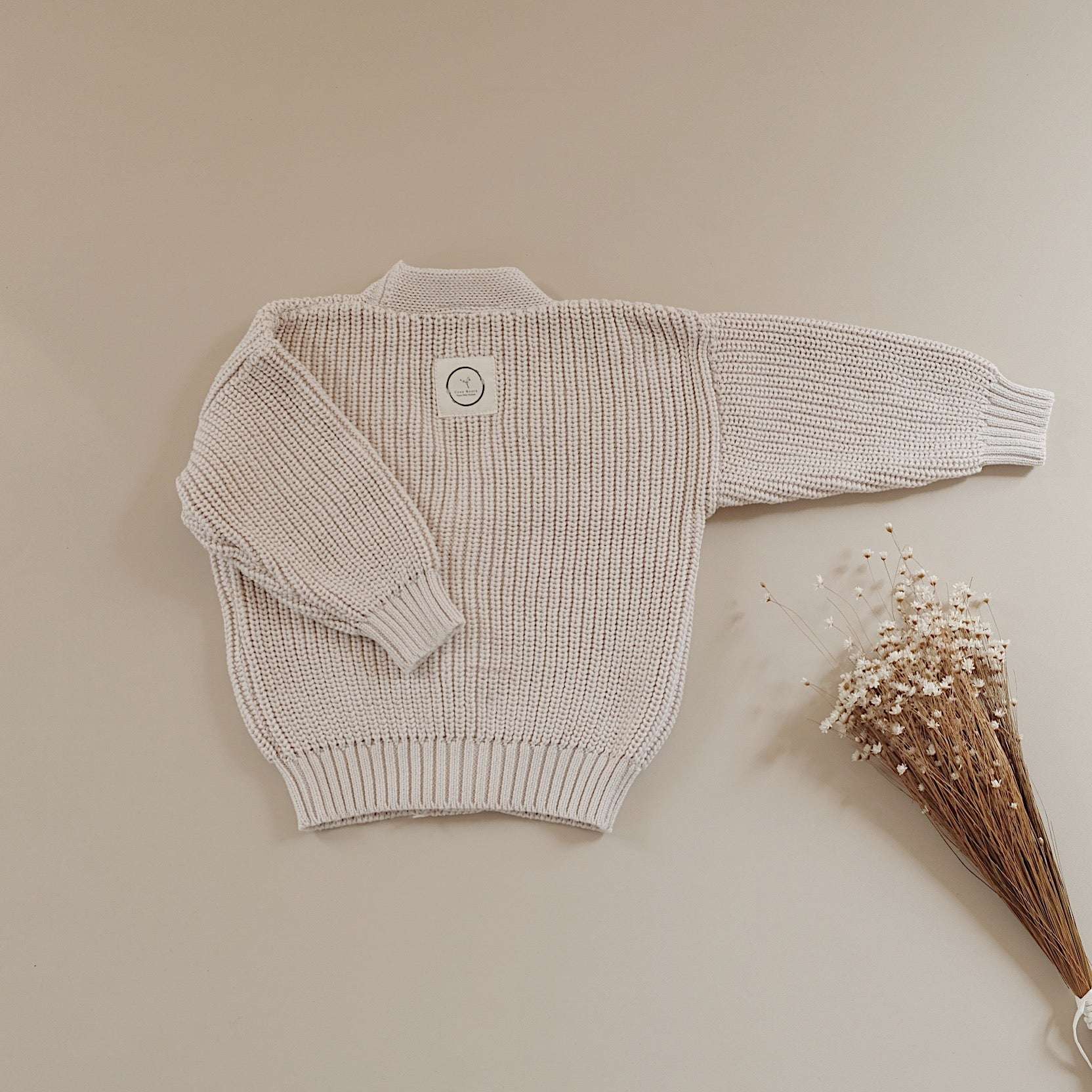 Organic Knit Cardigan - Sand - SALE - Image 9