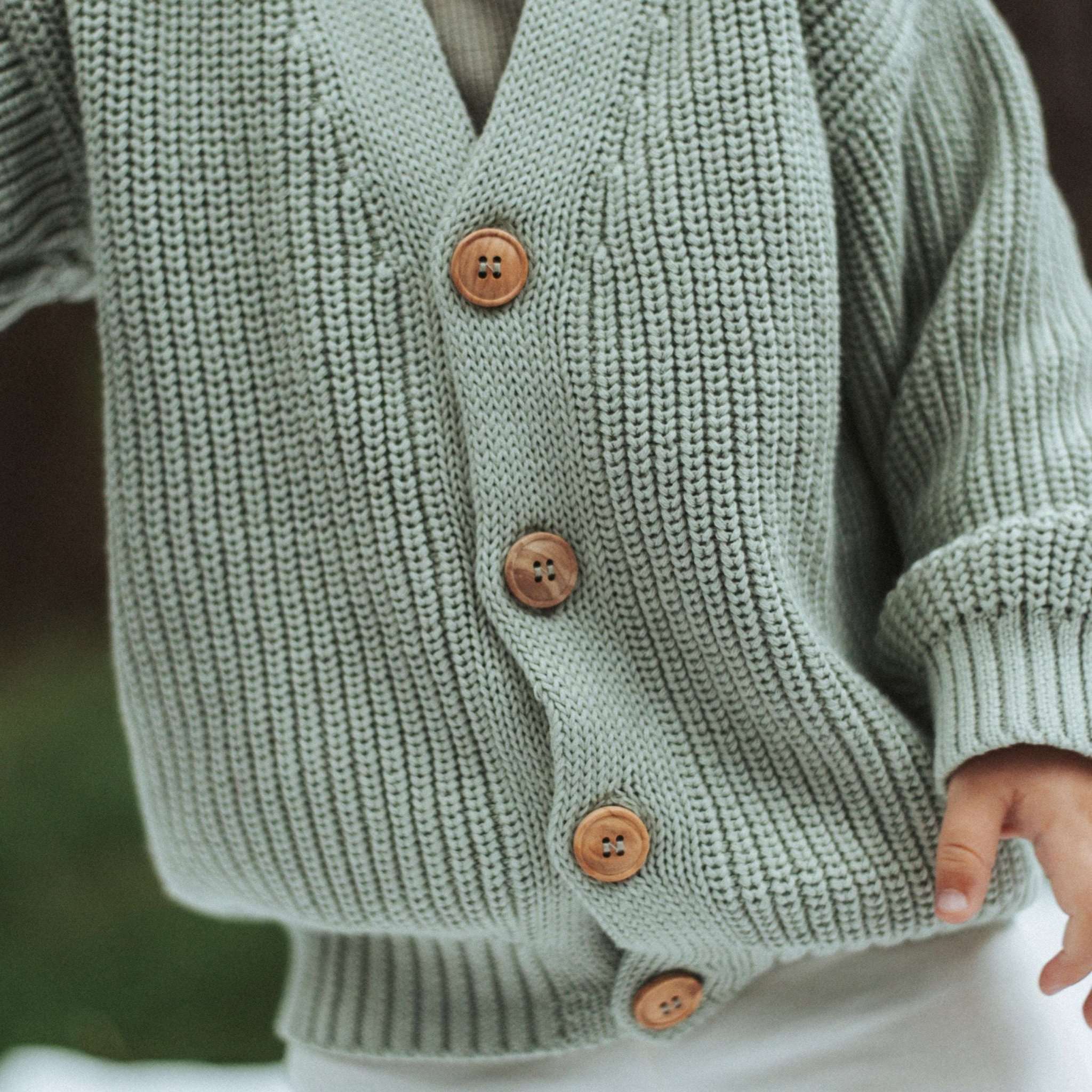 Organic Knit Cardigan - Seagrass - SALE - Image 11