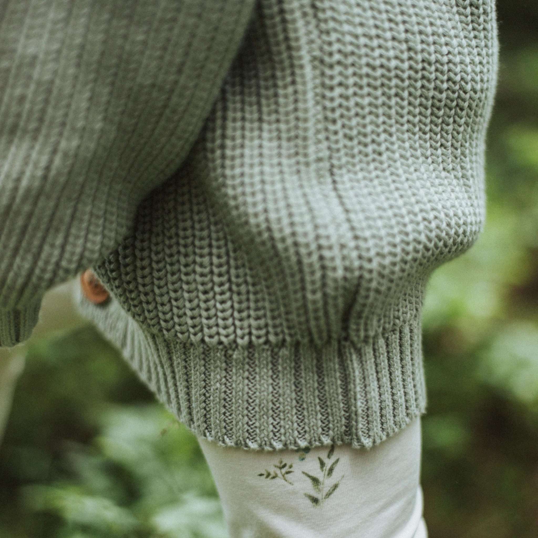 Organic Knit Cardigan - Seagrass - SALE - Image 4