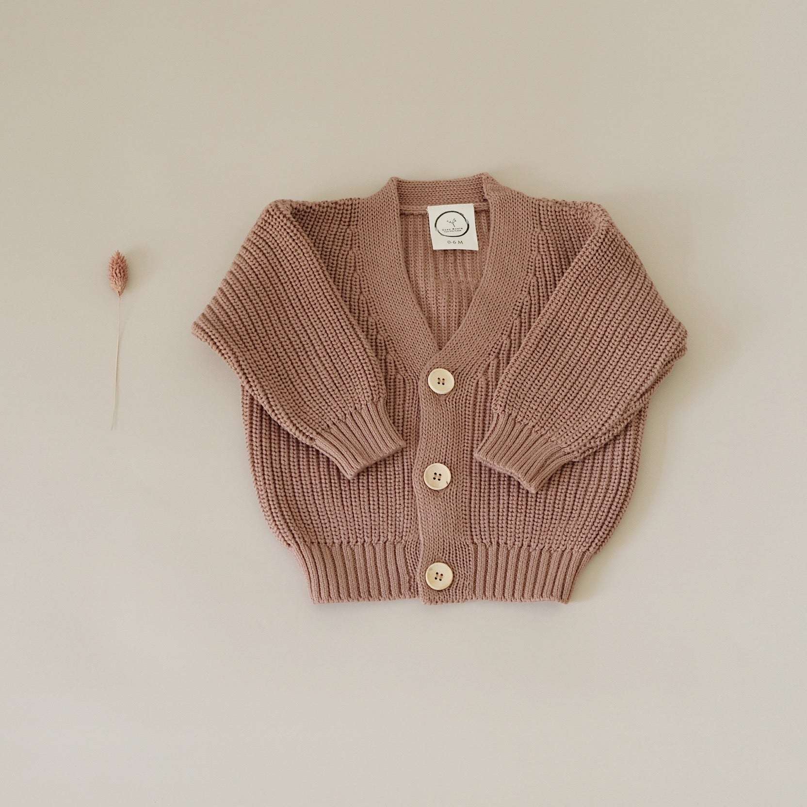 Organic Knit Cardigan - Walnut- S A L E - Image 7