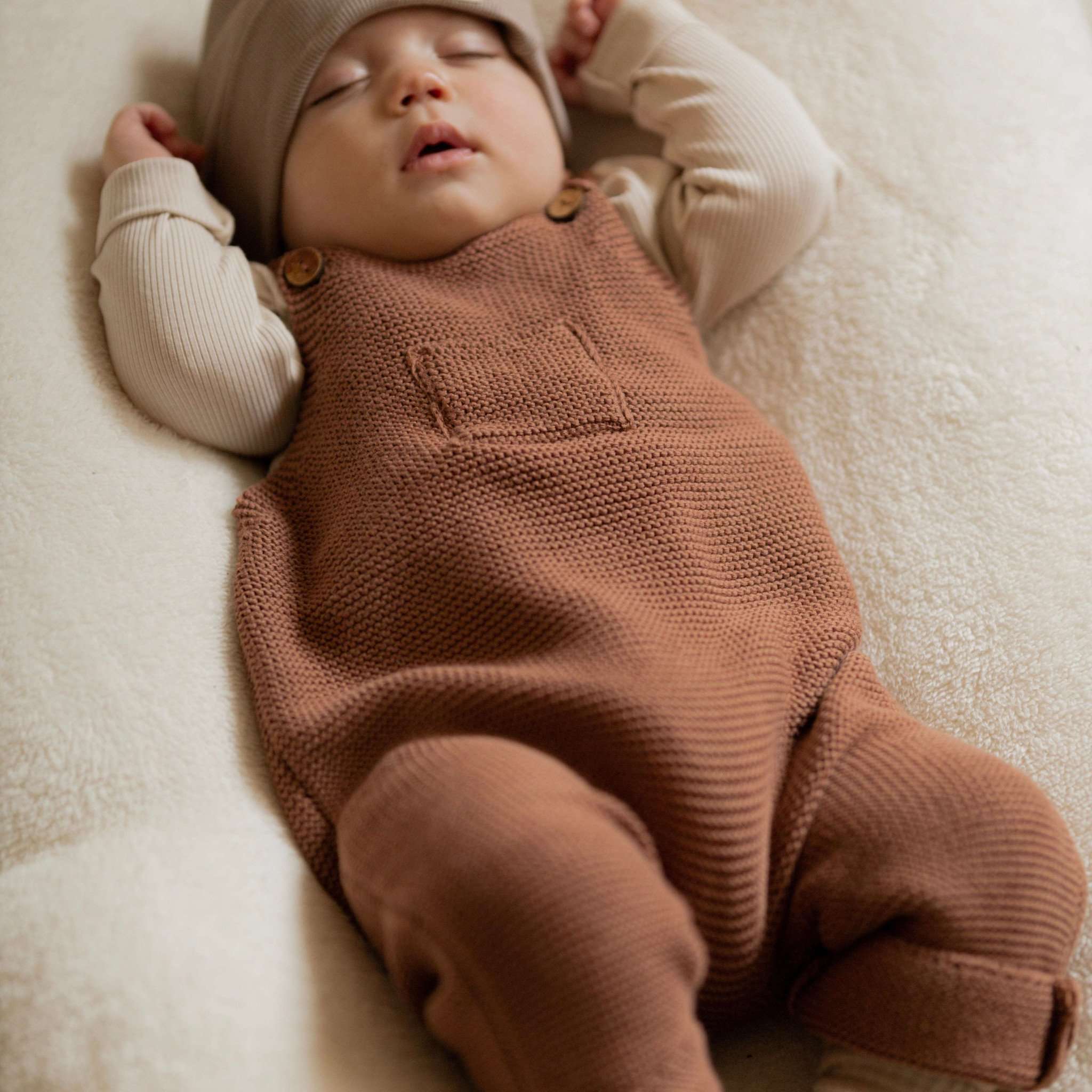 Organic Knit Dungarees - Walnut - S A L E - Image 5