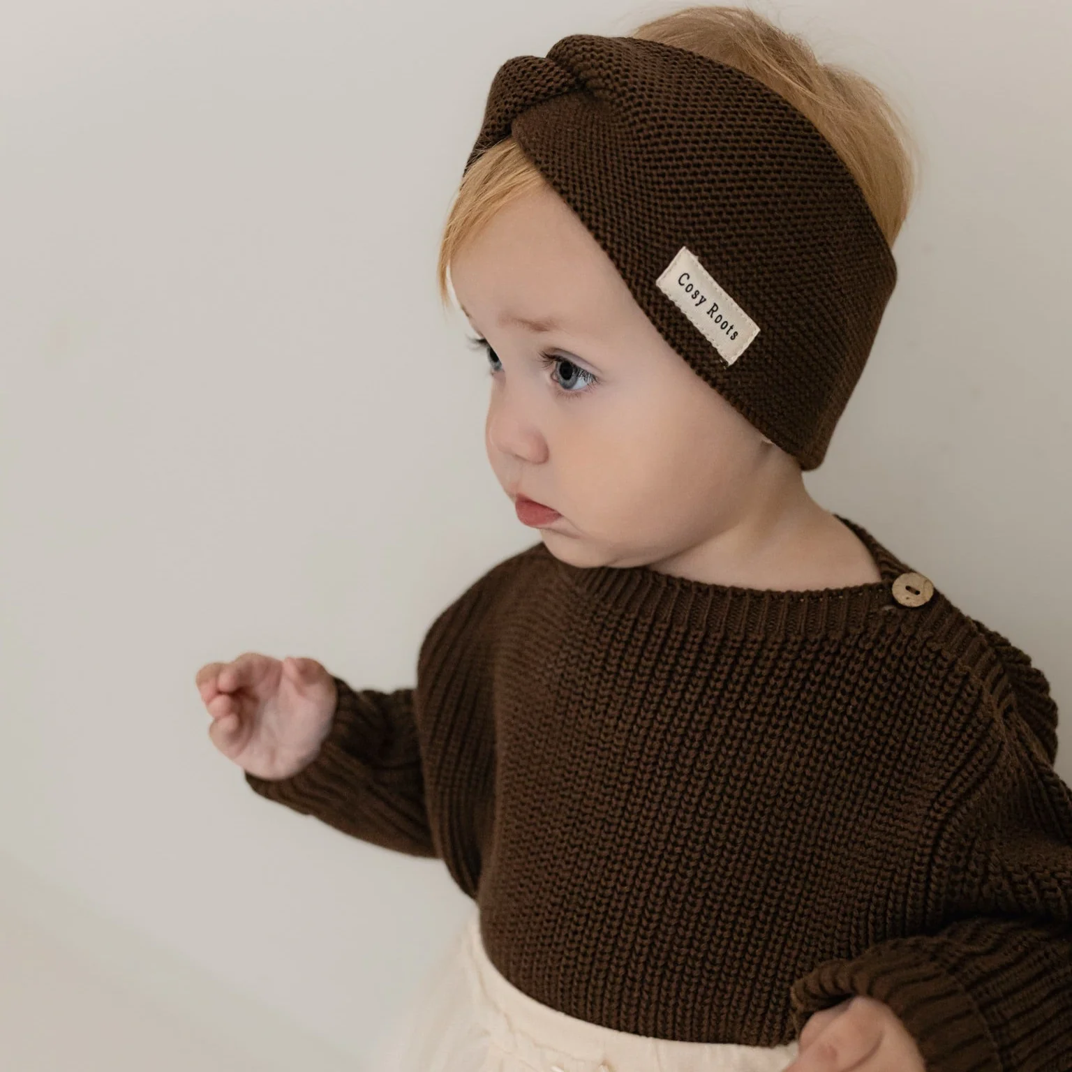 Organic Knit Headband - Chocolate Brown - Image 10