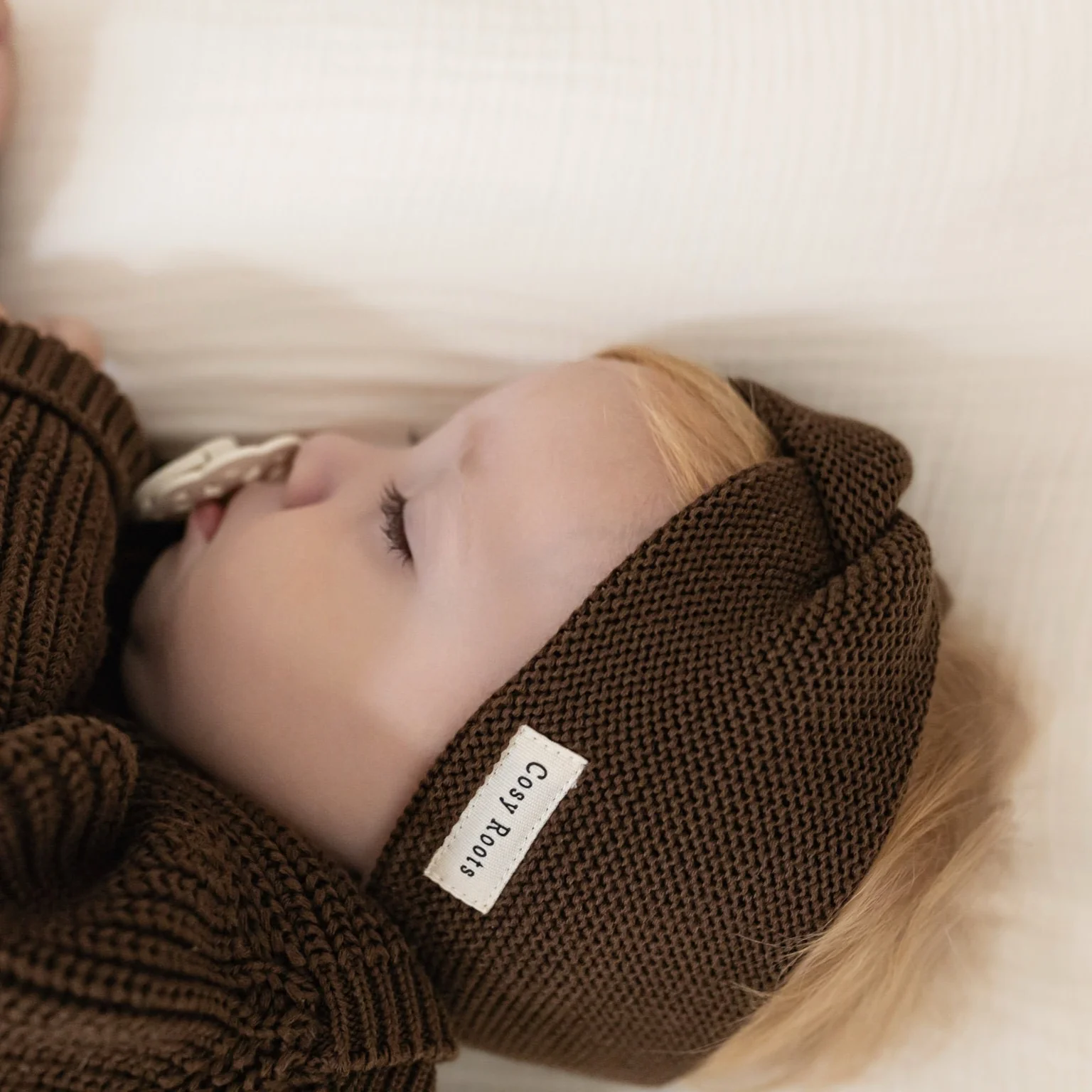 Organic Knit Headband - Chocolate Brown - Image 11