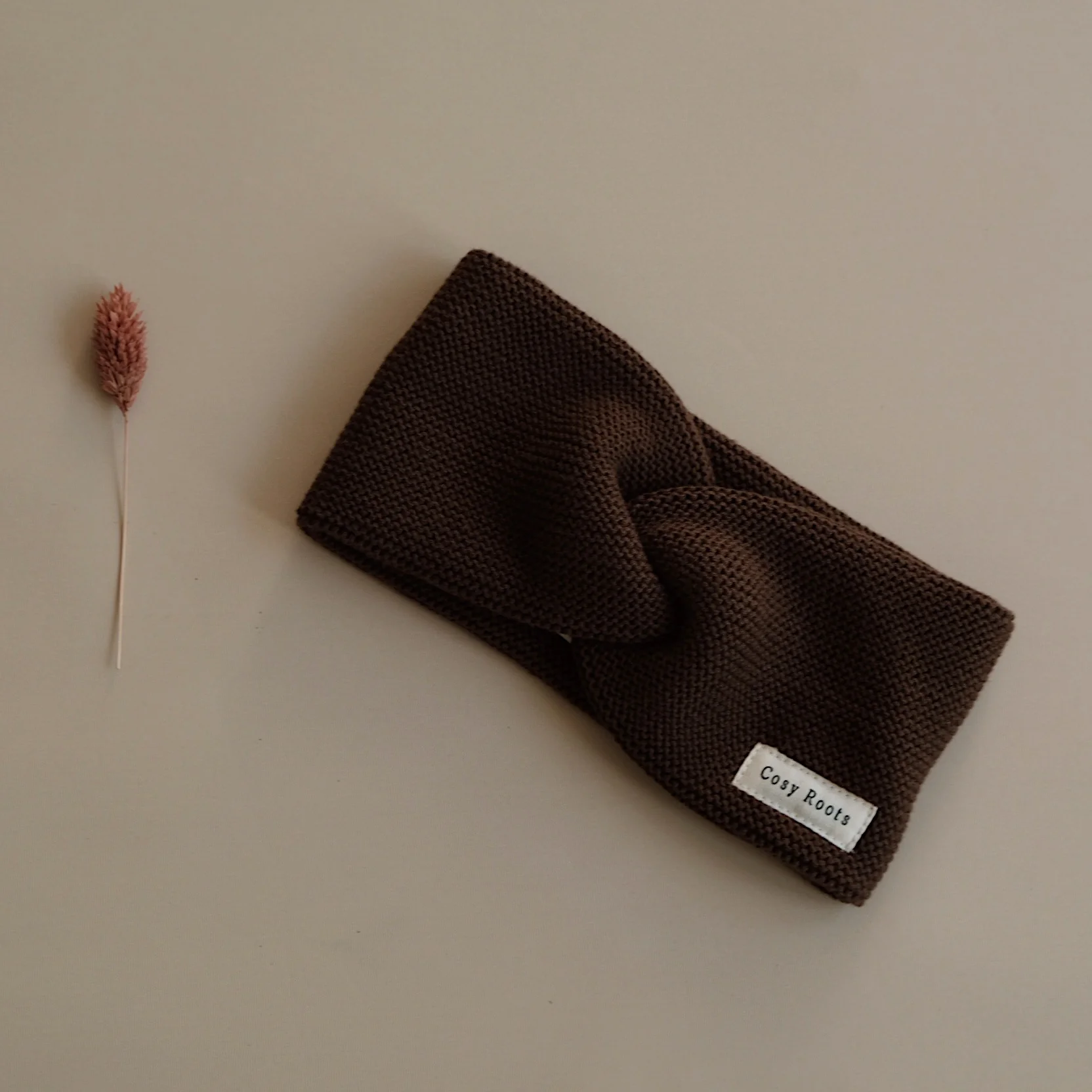 Organic Knit Headband - Chocolate Brown - Image 12