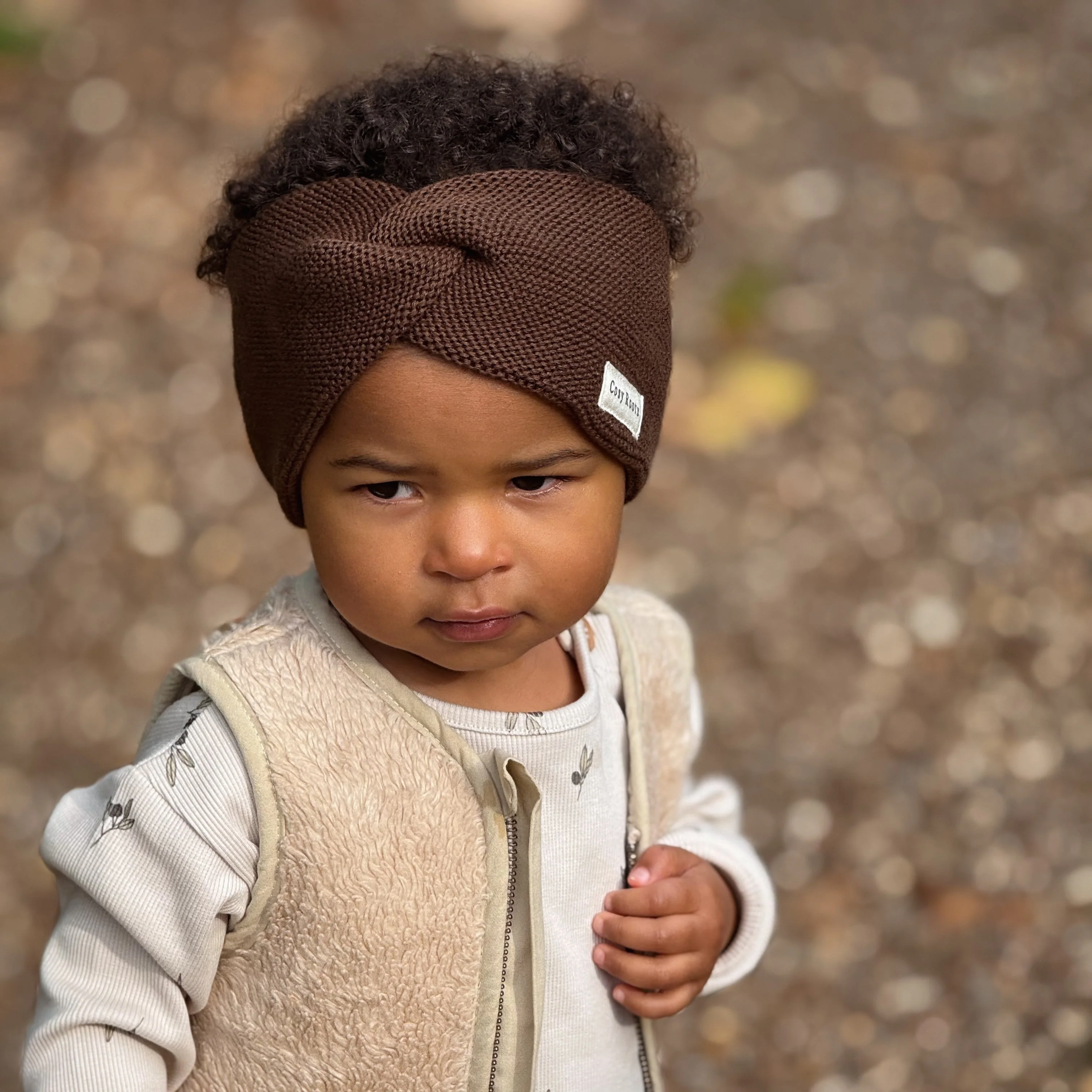 Organic Knit Headband - Chocolate Brown - Image 7