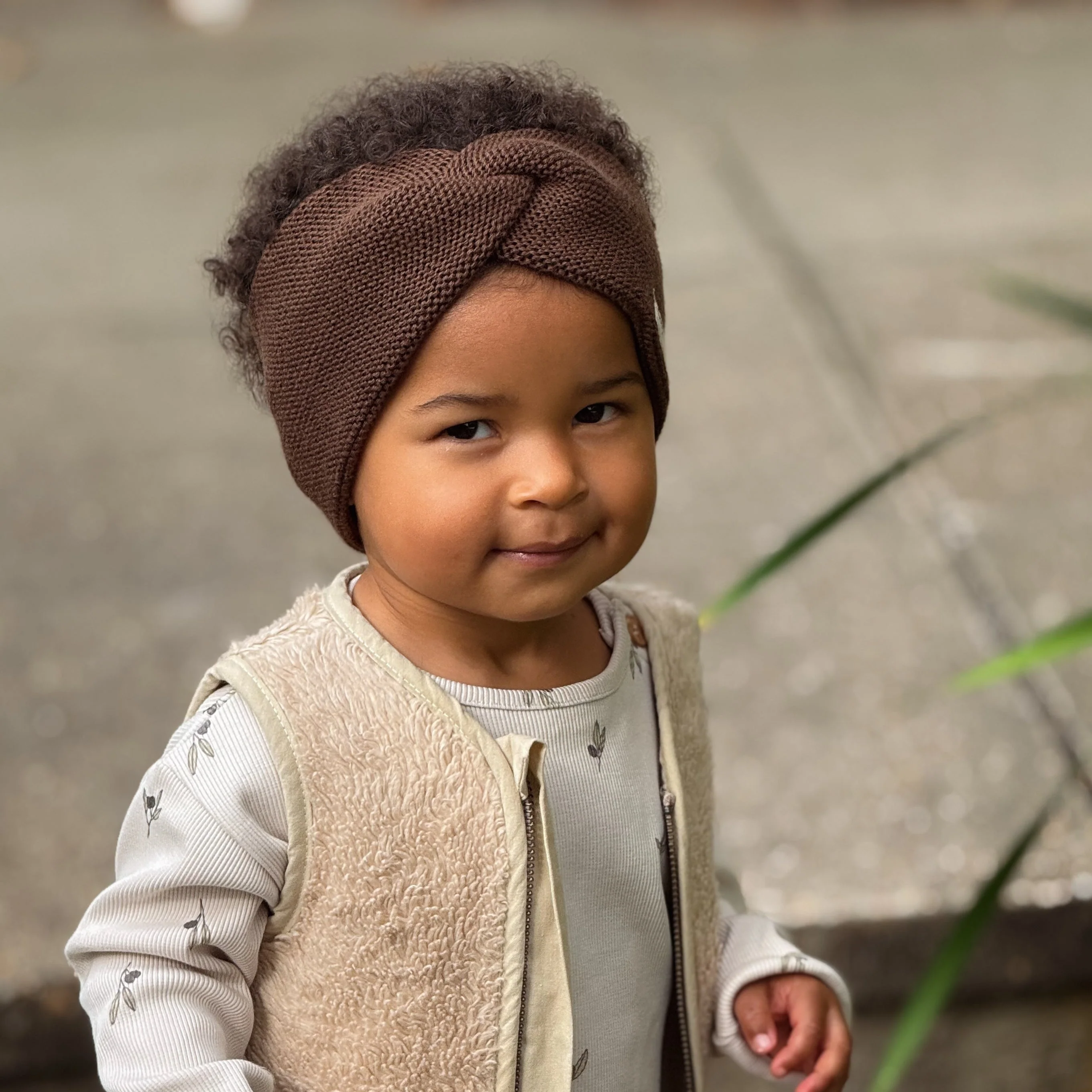 Organic Knit Headband - Chocolate Brown - Image 8