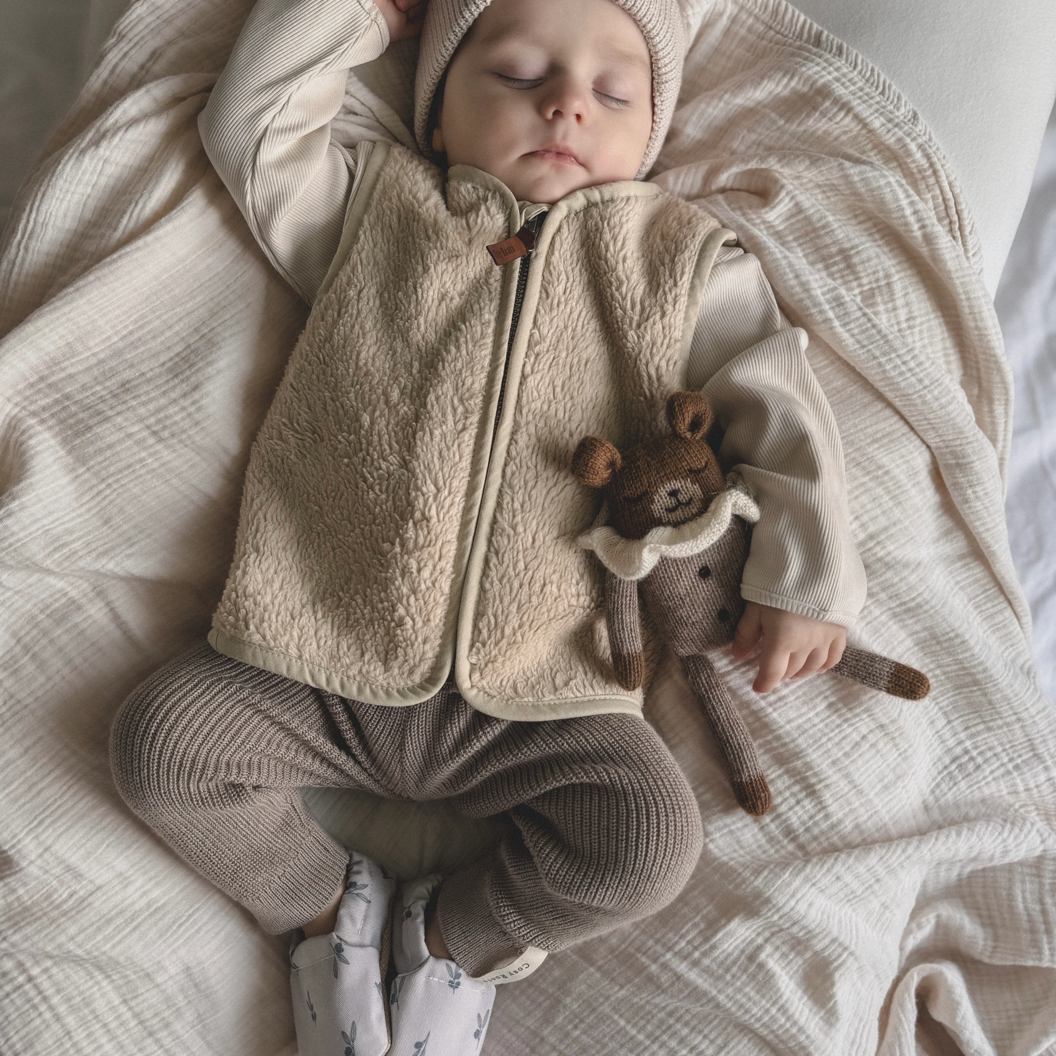 Organic Knit Leggings - Caramel - Image 3
