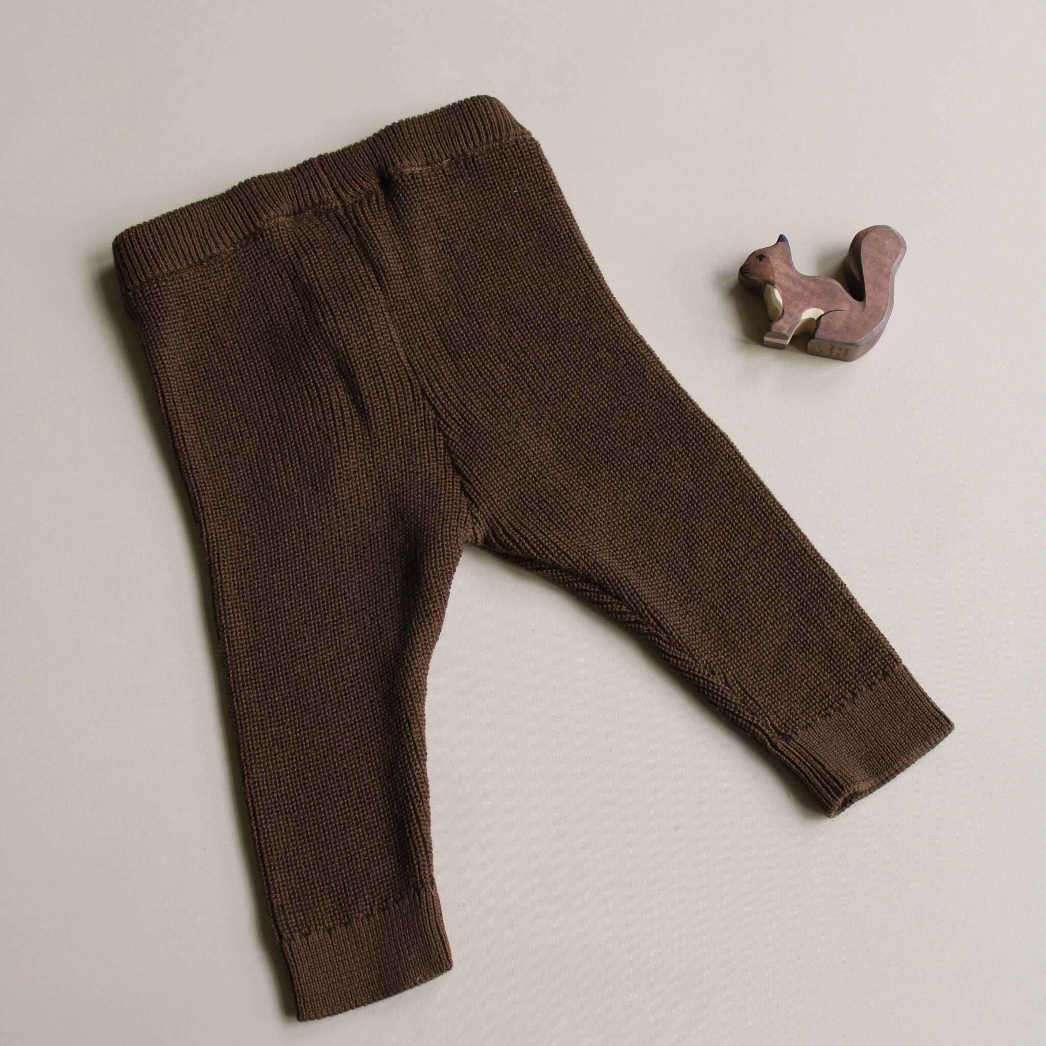 Organic Knit Leggings - Chocolate Brown - Image 5