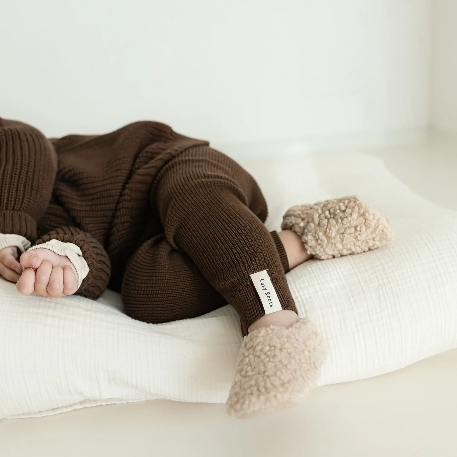 Organic Knit Leggings - Chocolate Brown - Image 6