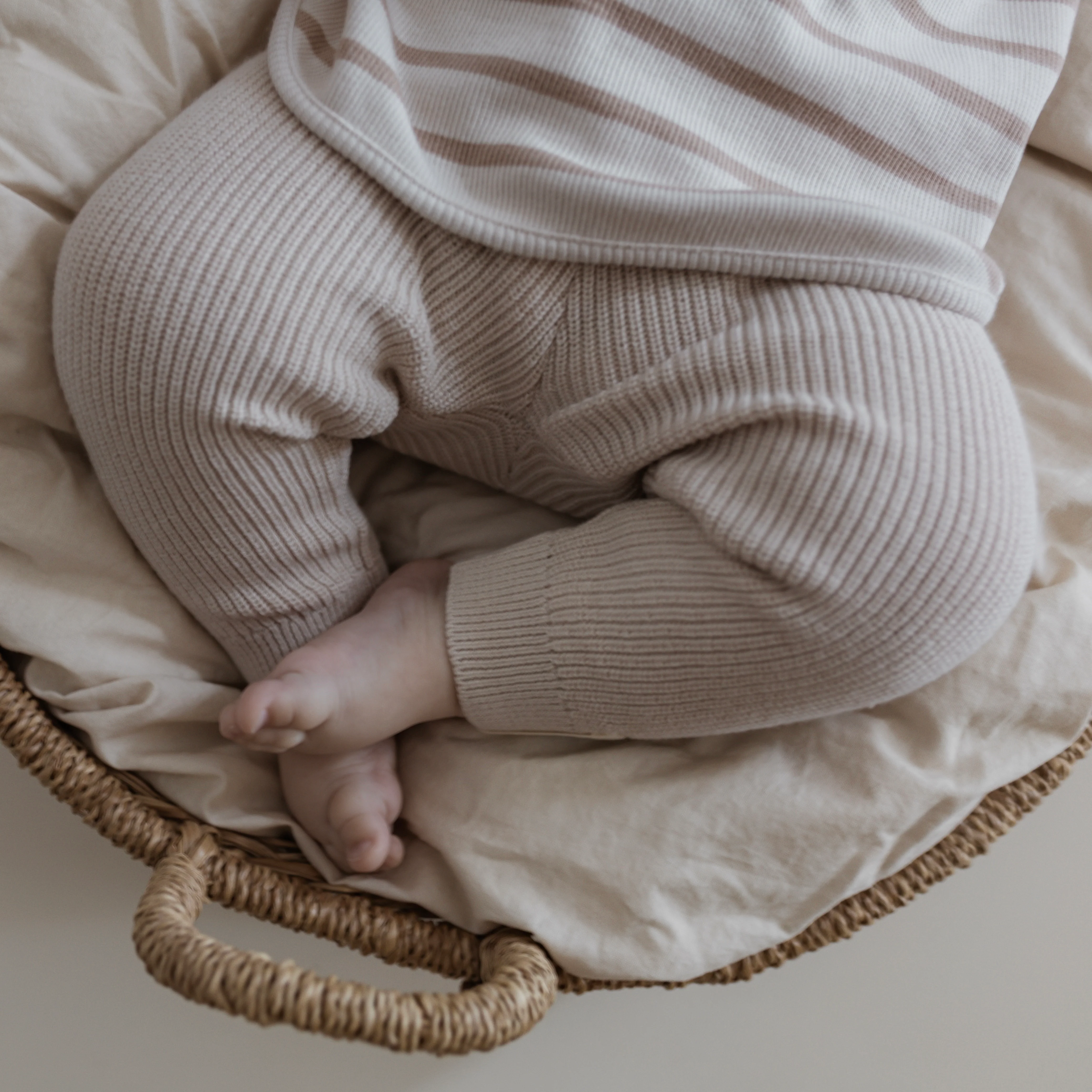 Organic Knit Leggings - Sand - Image 8