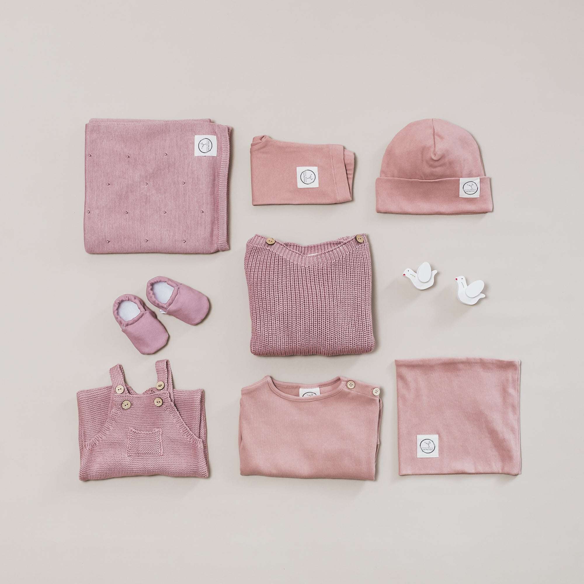 Organic Knit Dungarees - Dusty Rose - SALE - Image 12