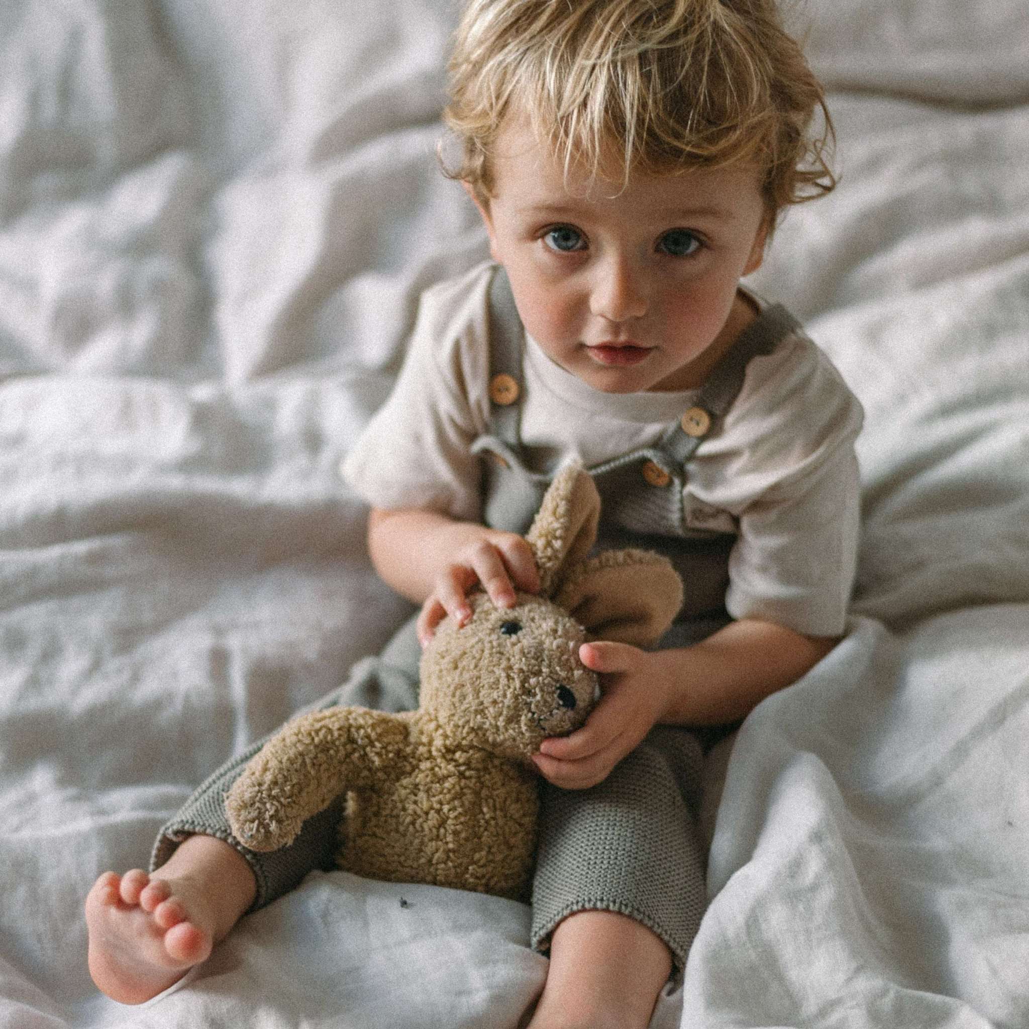 Organic Knit Dungarees - Khaki - S A L E - Image 11
