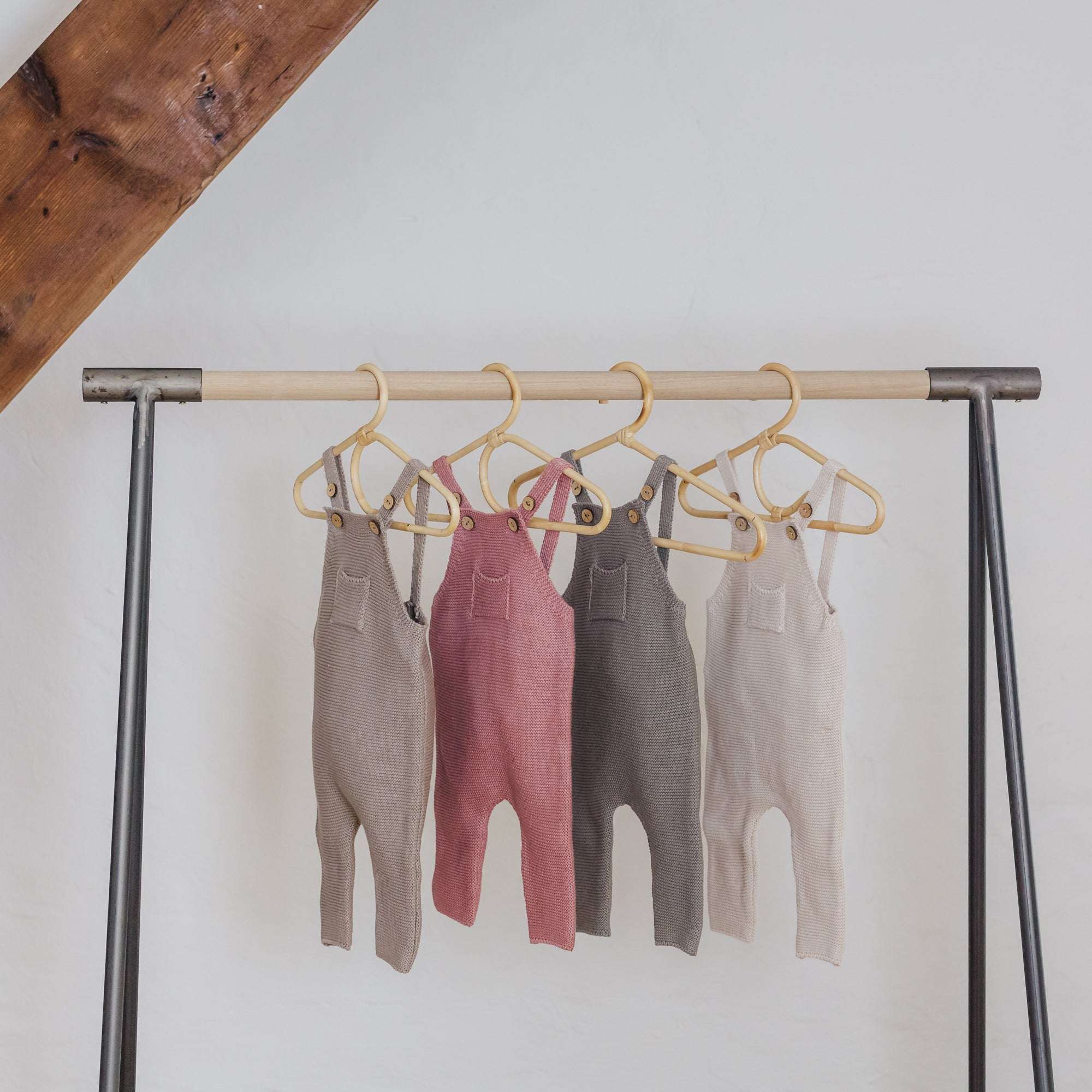 Organic Knit Dungarees - Khaki - S A L E - Image 17