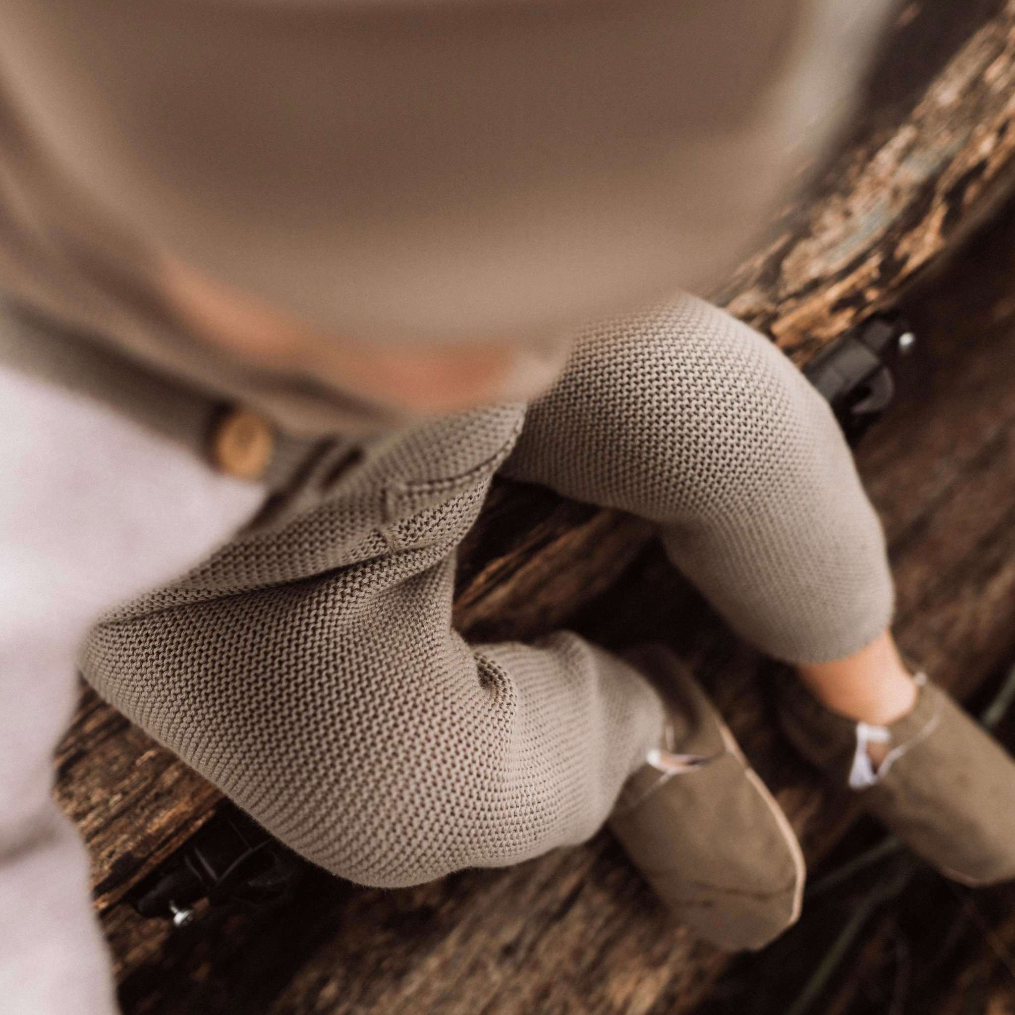 Organic Knit Dungarees - Khaki - S A L E - Image 4