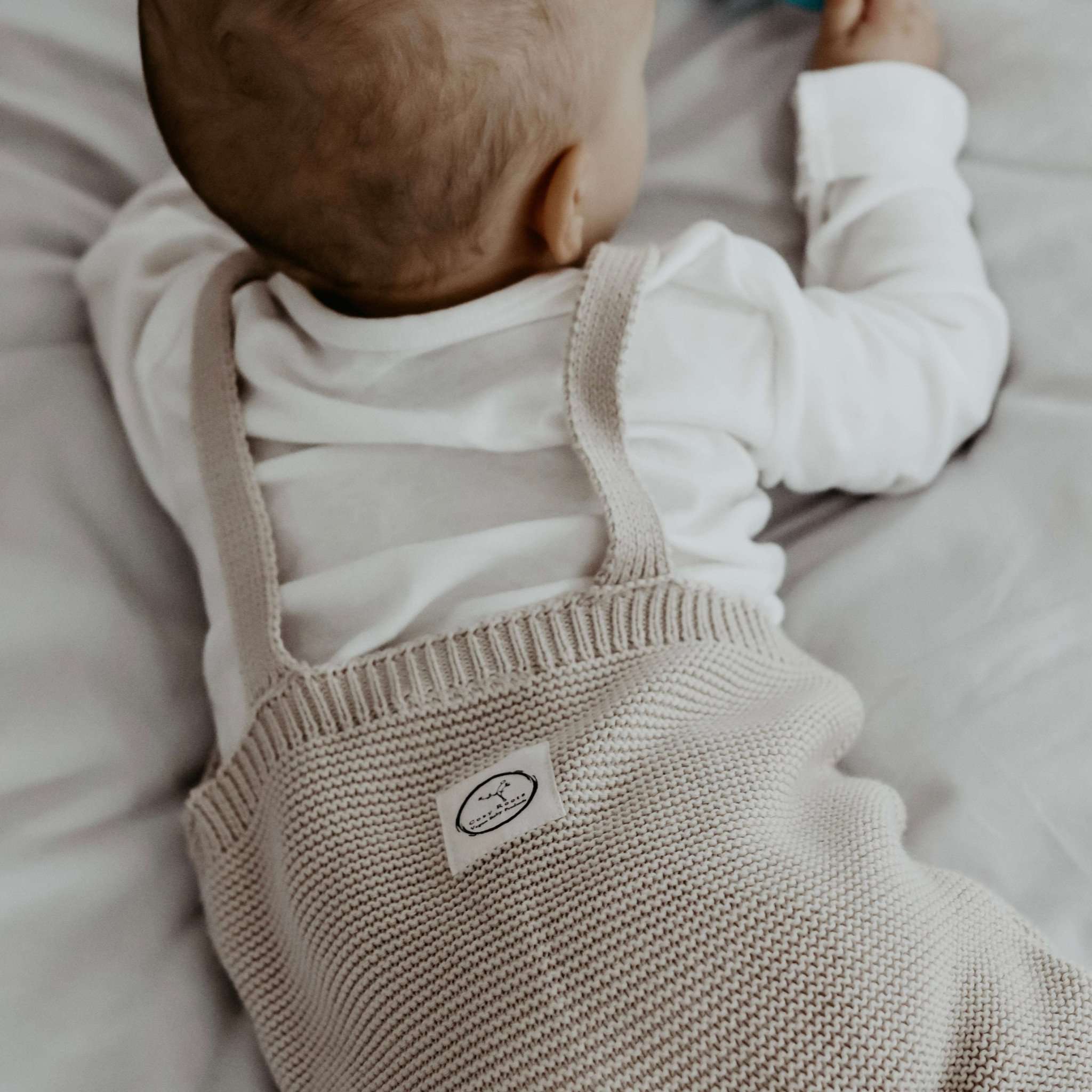 Organic Knit Dungarees - Sand - SALE - Image 14
