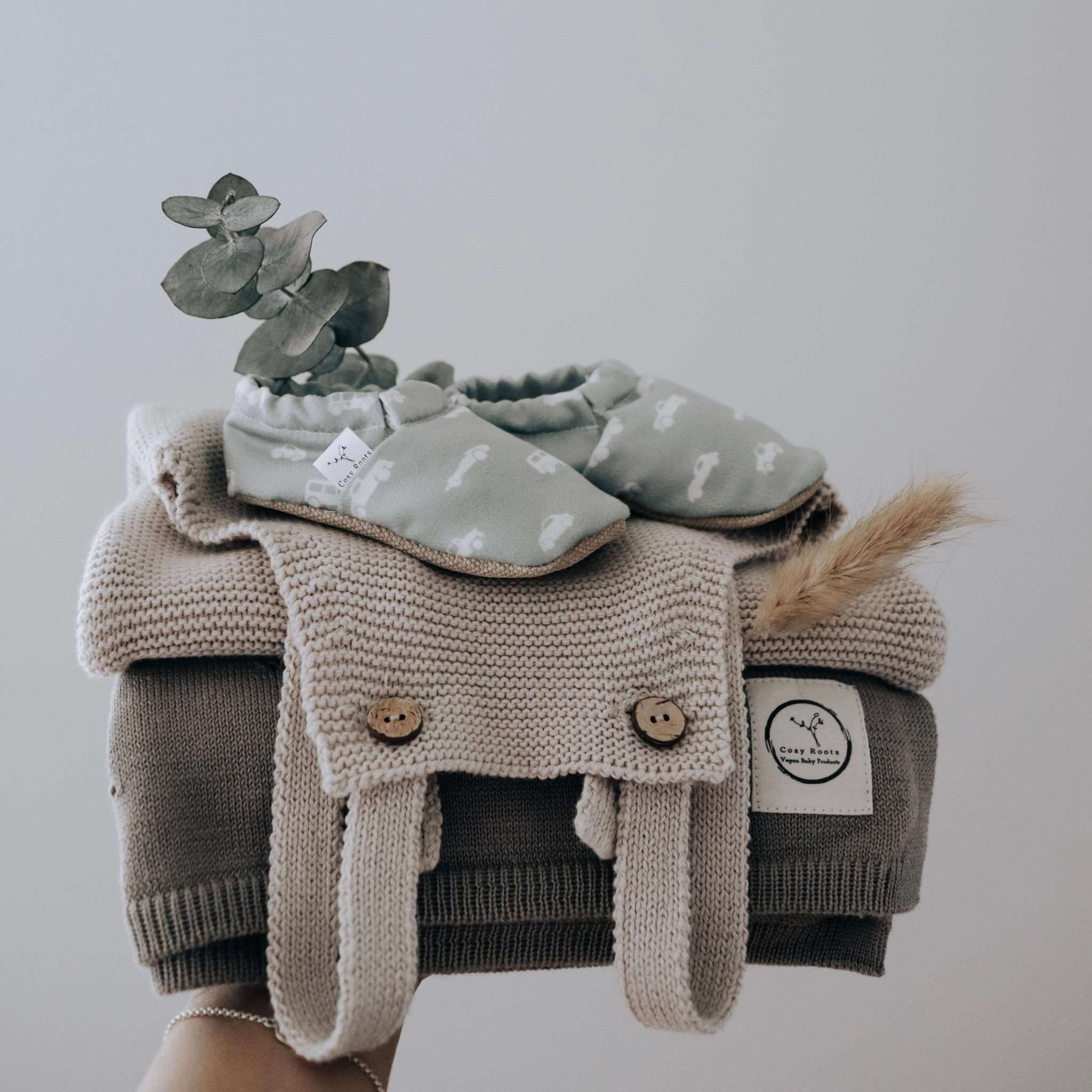 Organic Knit Dungarees - Sand - SALE - Image 18