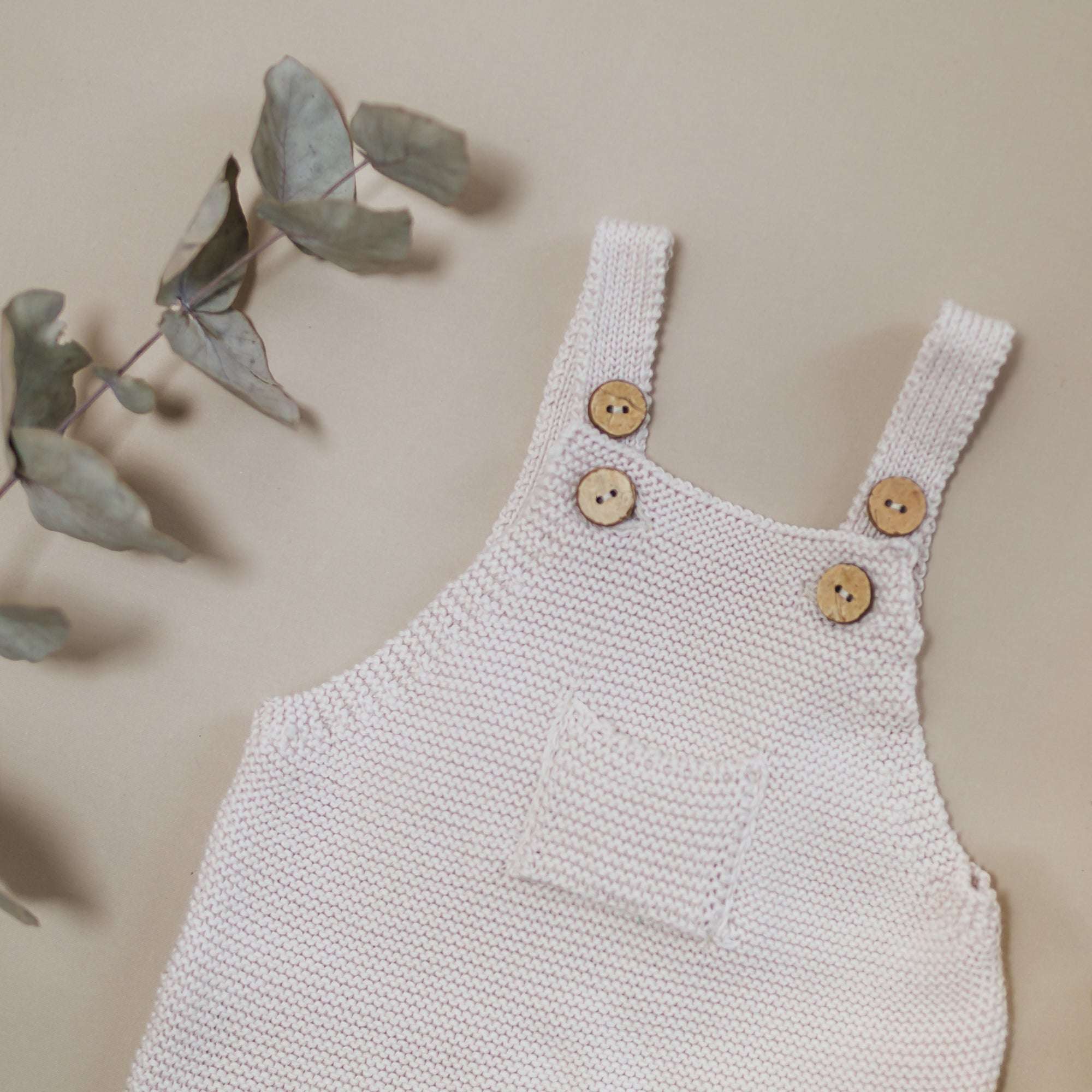 Organic Knit Dungarees - Sand - SALE - Image 24