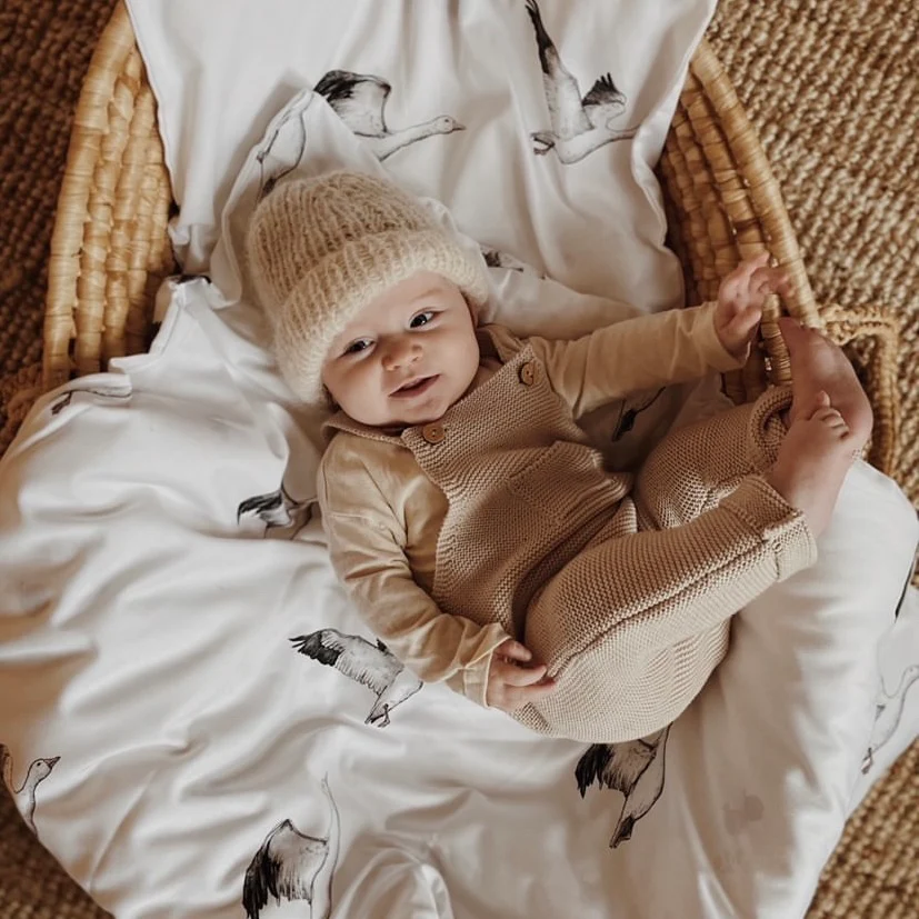 Organic Knit Dungarees - Sand - SALE - Image 6