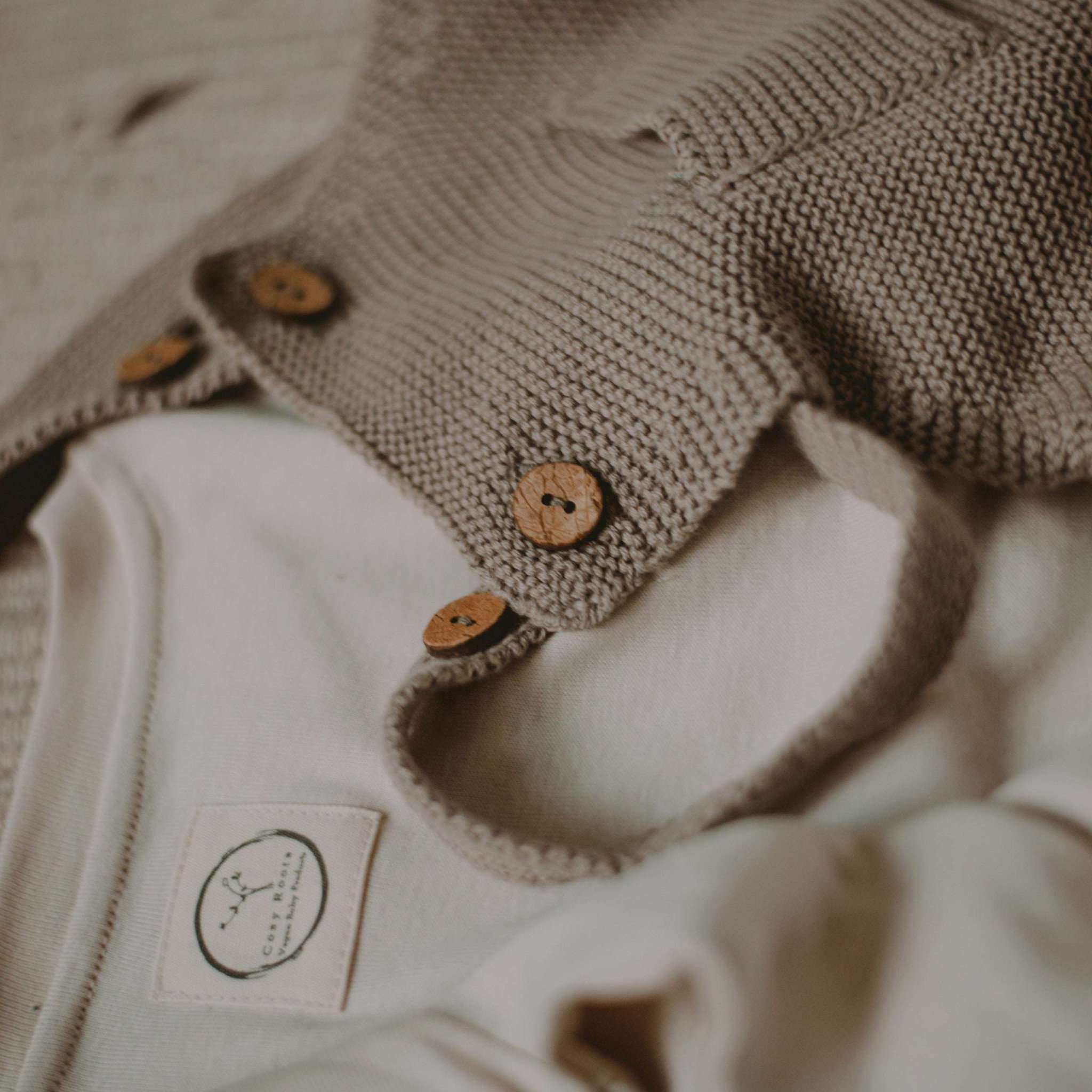 Organic Knit Dungarees - Caramel - SALE - Image 4