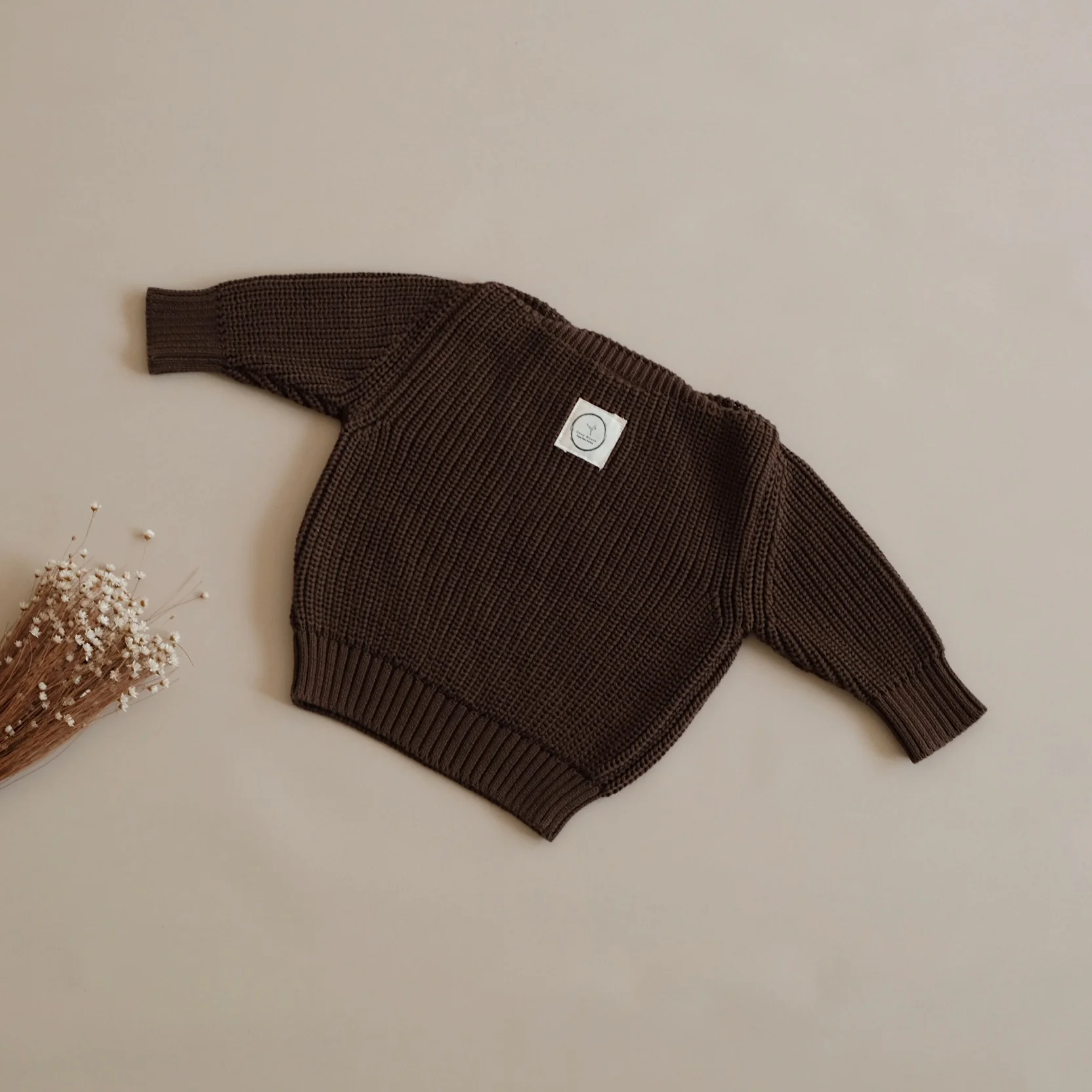 Organic Oversize Knit Pulli - Chocolate - Image 10