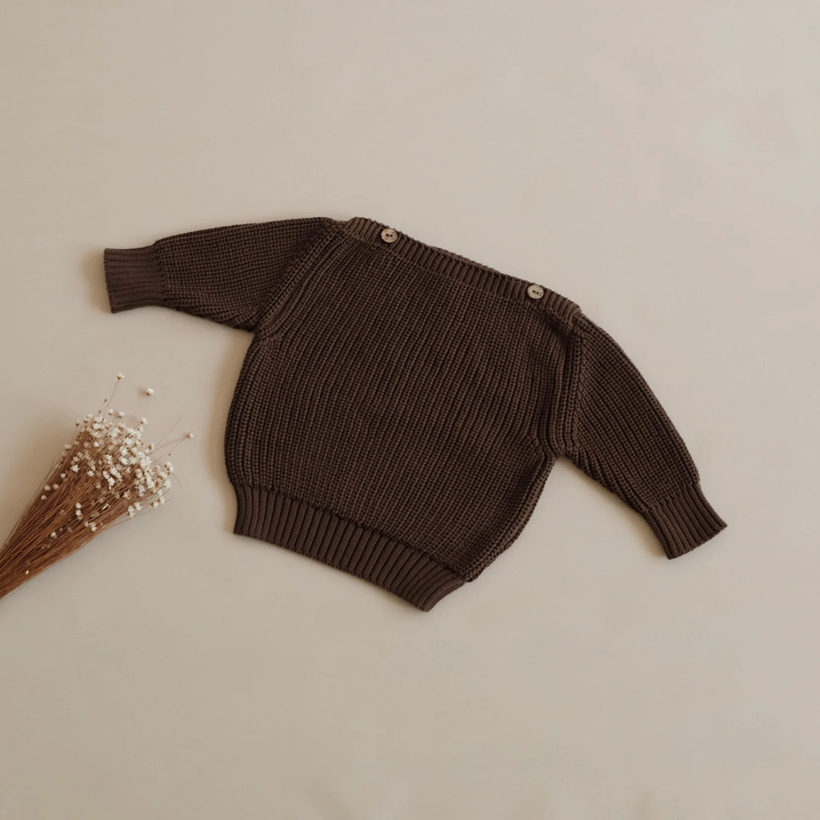 Organic Oversize Knit Pulli - Chocolate - Image 9