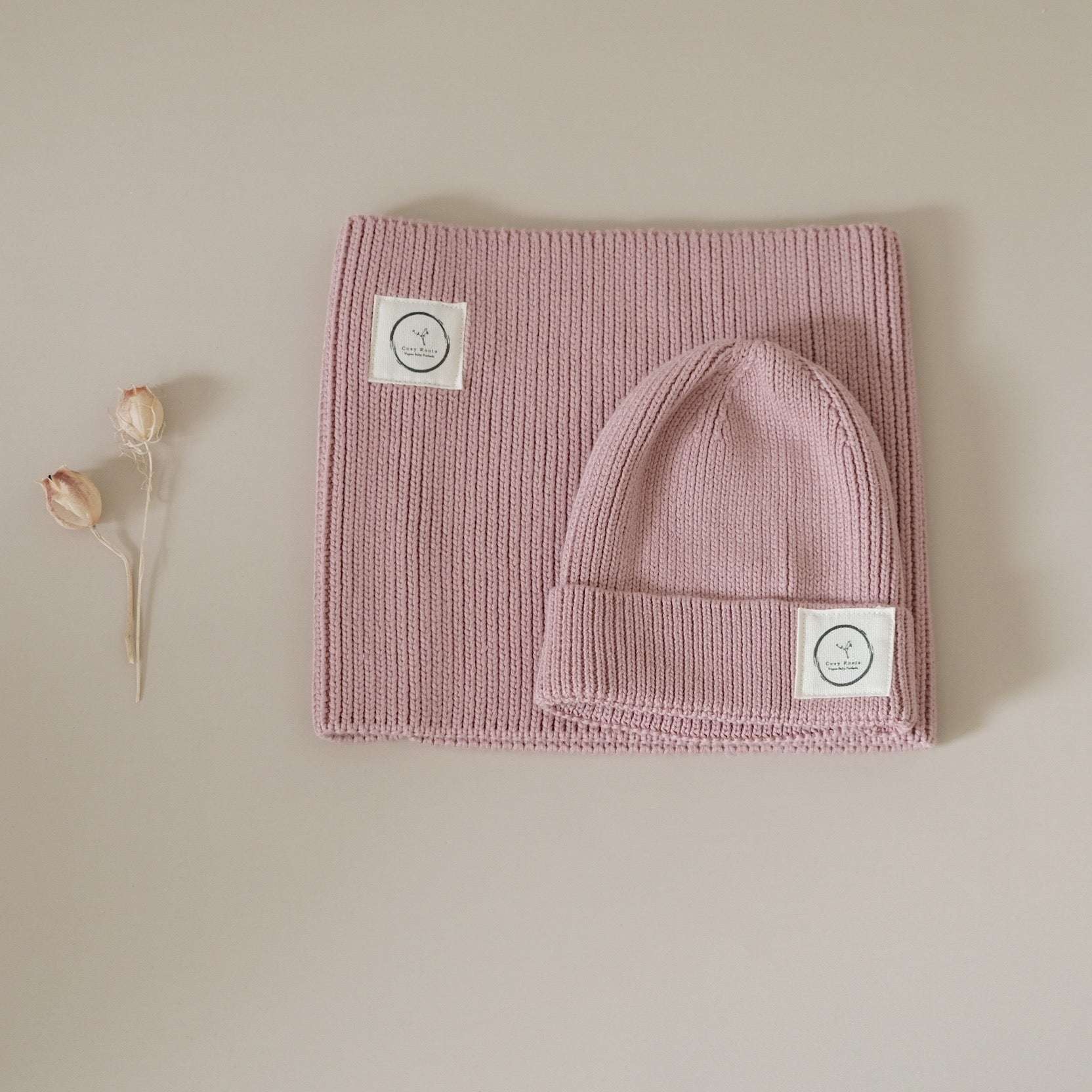 Organic Knit Scarf - Dusty Rose - Image 3