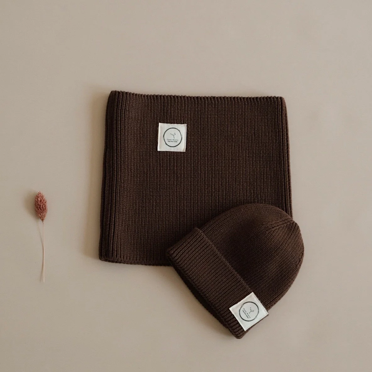 Organic Knit Scarf - Chocolate - Image 3