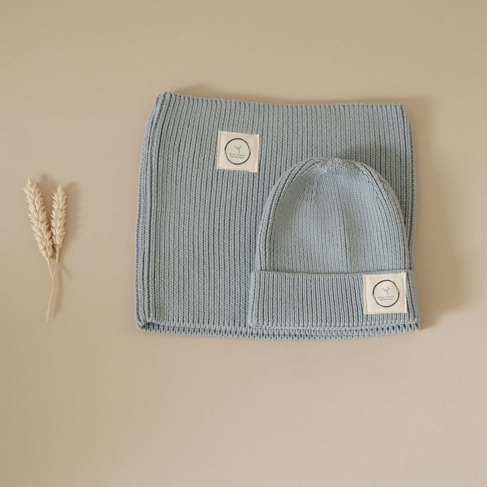 Organic Knit Scarf - Dusty Blue - Image 5
