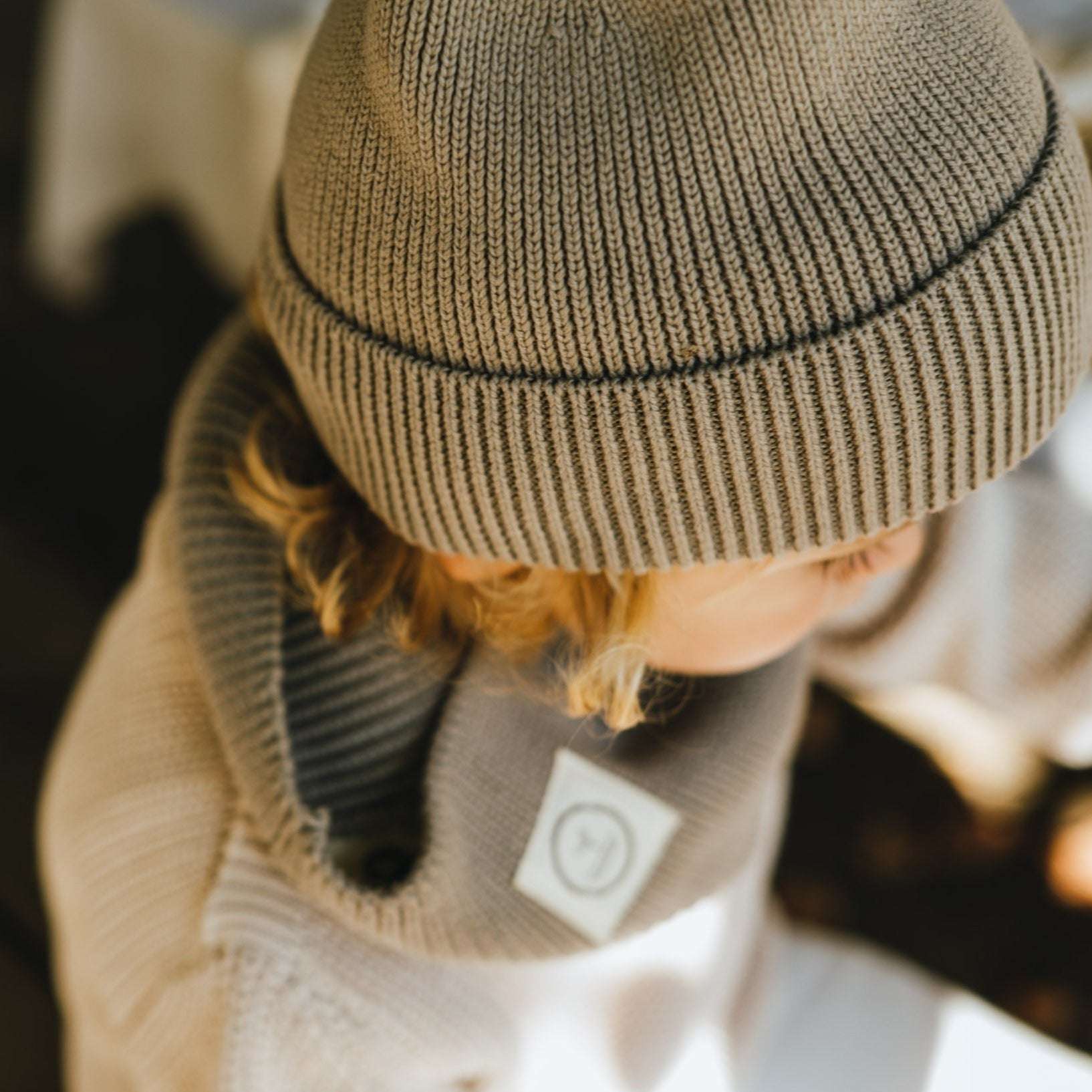Organic Knit Scarf - Khaki - Image 3