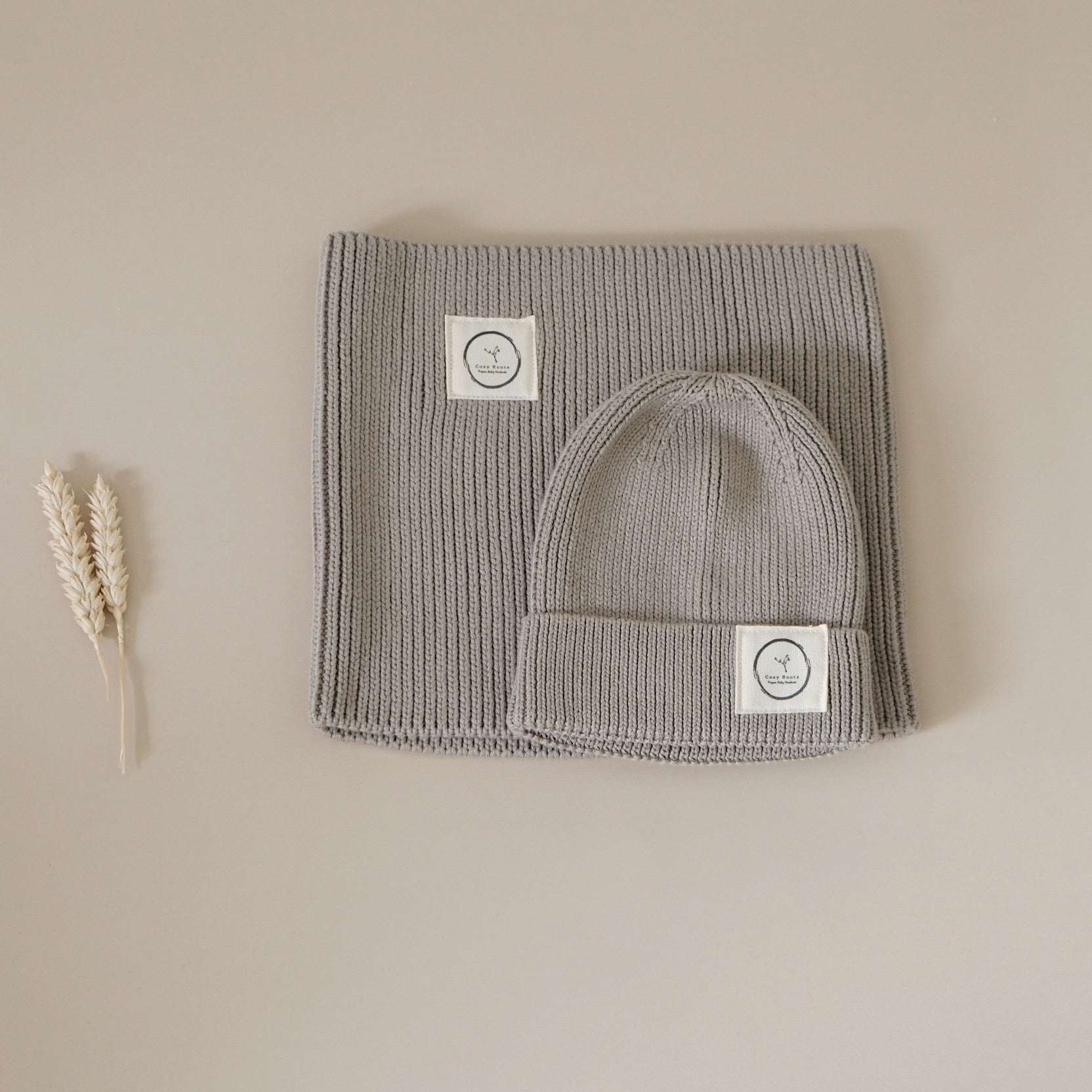Organic Knit Scarf - Khaki - Image 5